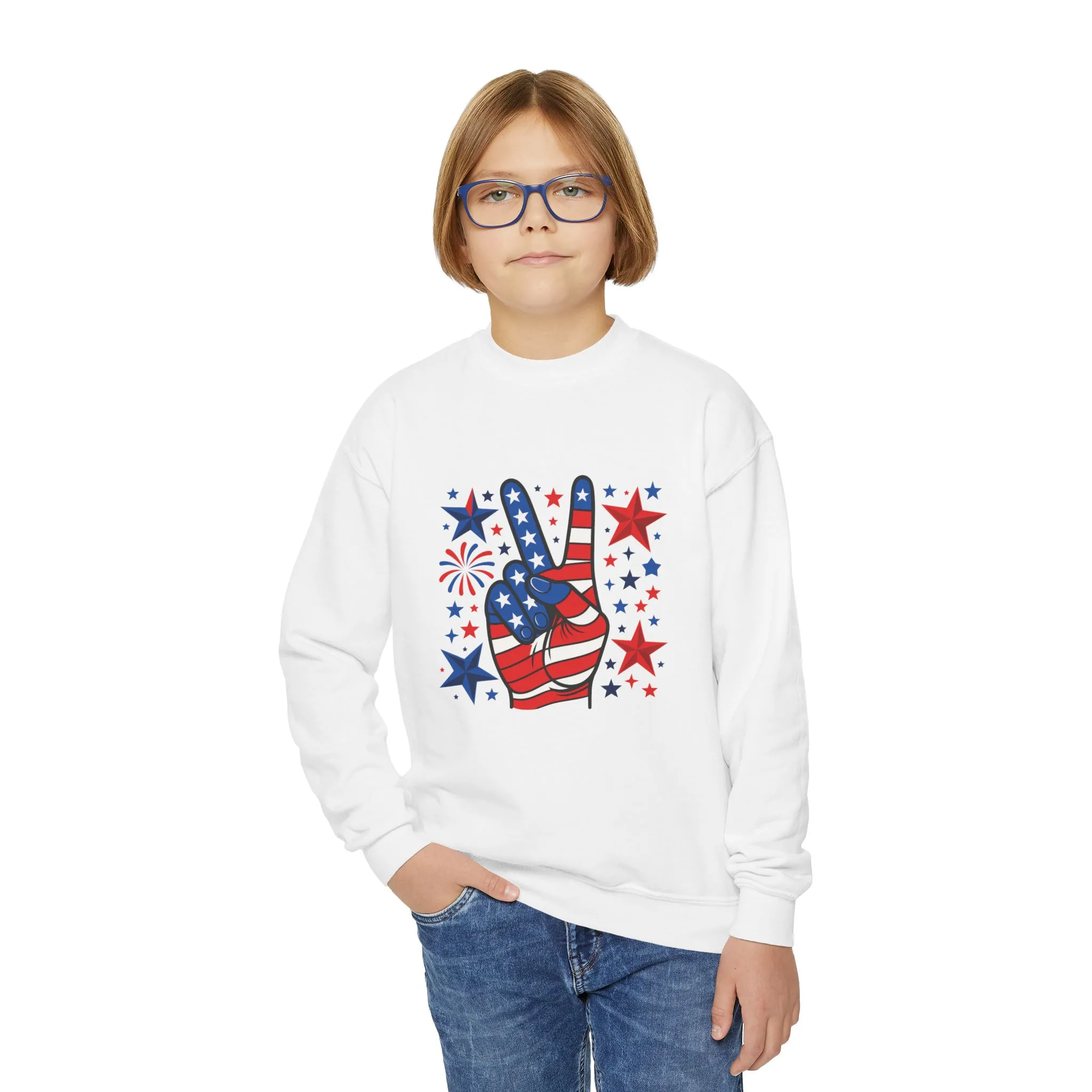 Patriotic Youth Crewneck Sweatshirt - Perfect for Independence Day, Camp, Summer Celebrations, School Spirit, and Everyday Comfort - Image 5