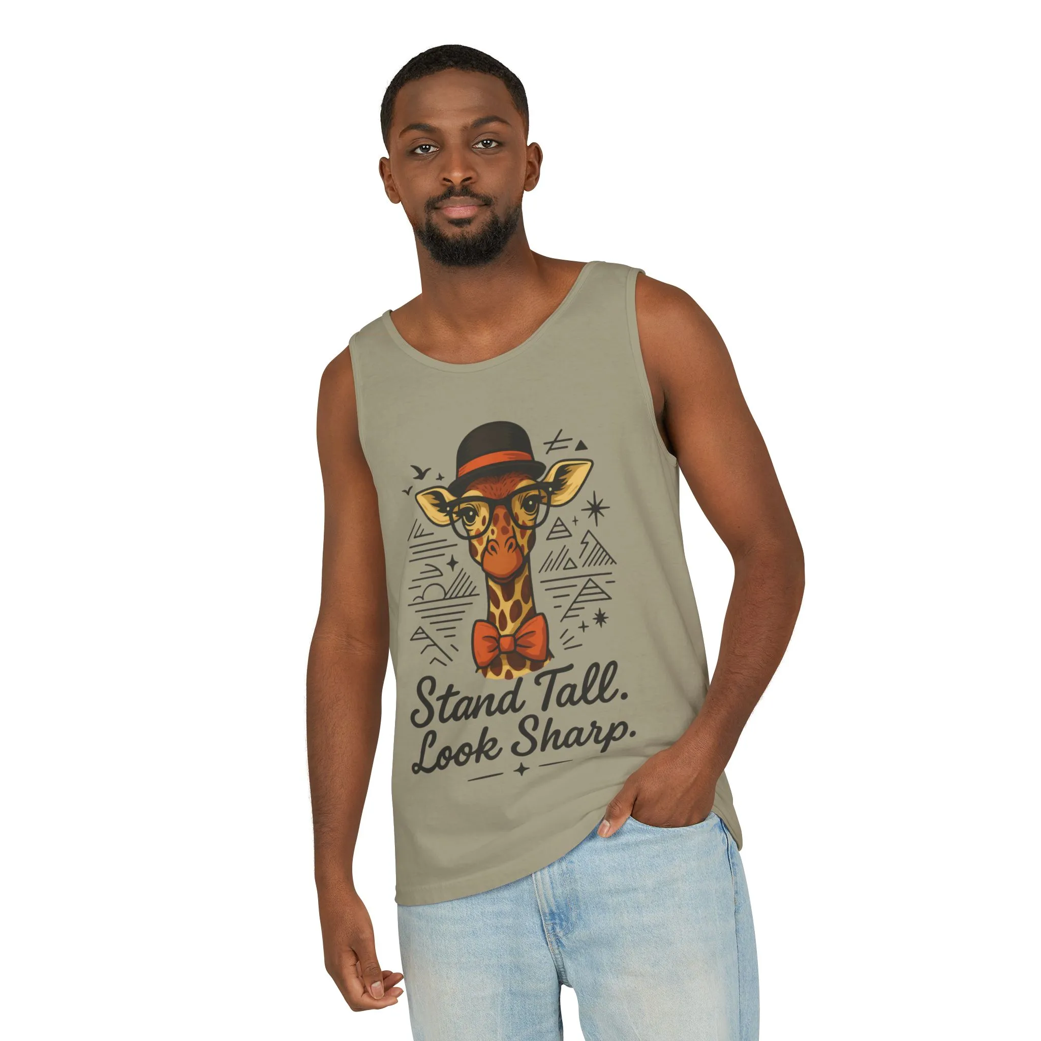 Giraffe Inspirational Tank Top, Stand Tall Look Sharp Shirt, Unisex Summer Apparel, Cute Animal Gift, Zoo Lover's Fashion - Image 8