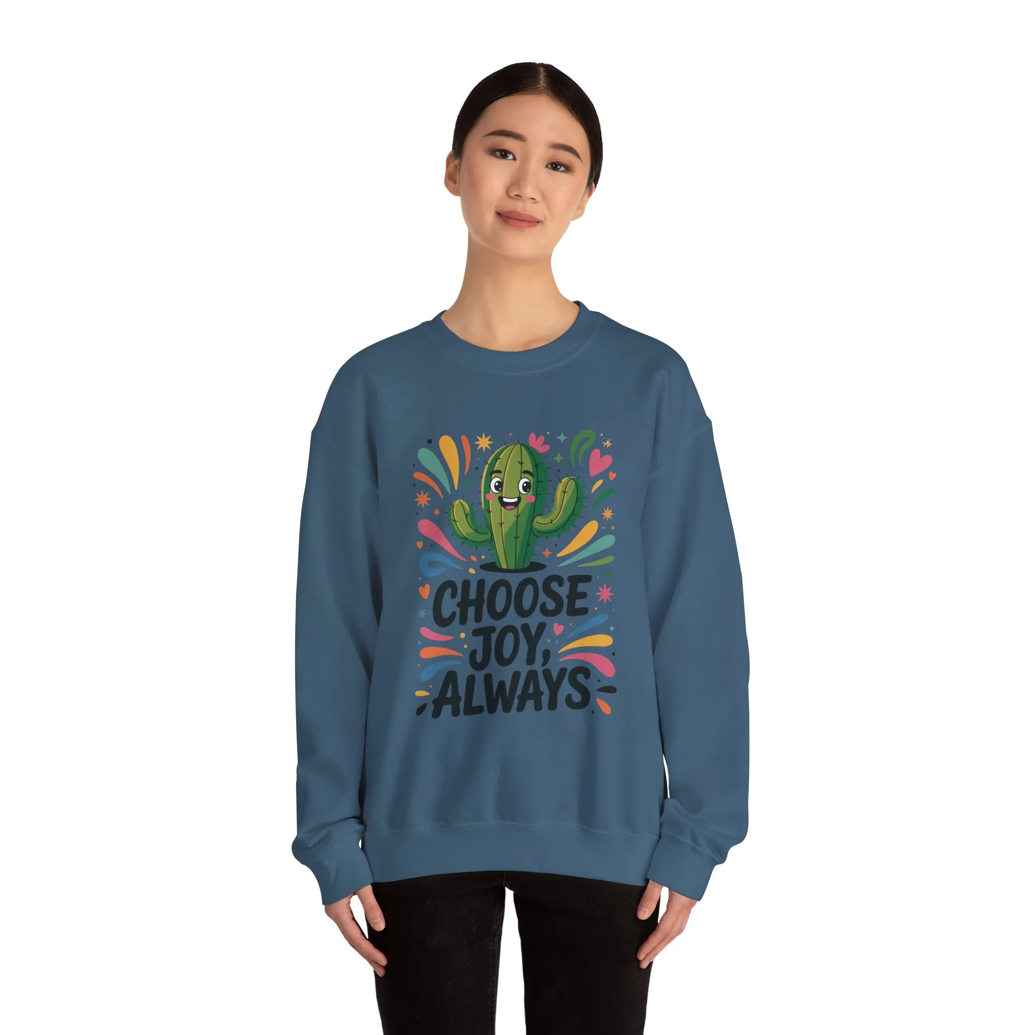 Joyful Cactus Sweatshirt: Choose Joy Always, Cozy Gift for Friends, Womens Casual Wear, Perfect for Celebrations and Everyday Comfort - Image 17