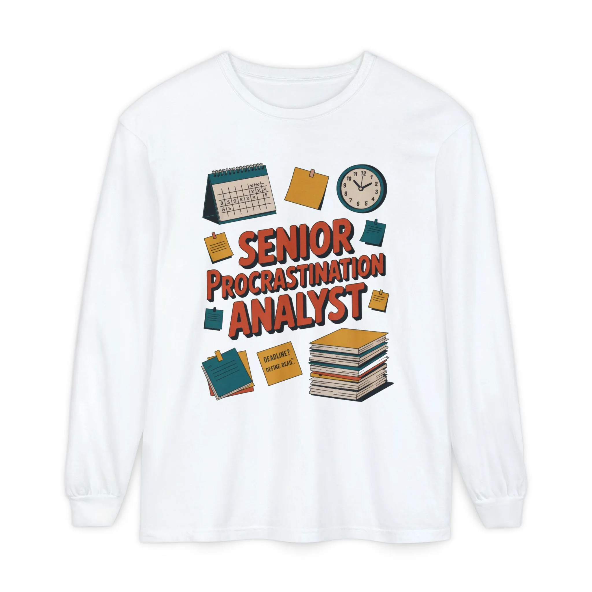Senior Procrastination Analyst Long Sleeve Tee, Funny Work Shirt,Gift for Analysts, Office Humor, Meme Long Sleeve, Motivation Humor Apparel - Image 4