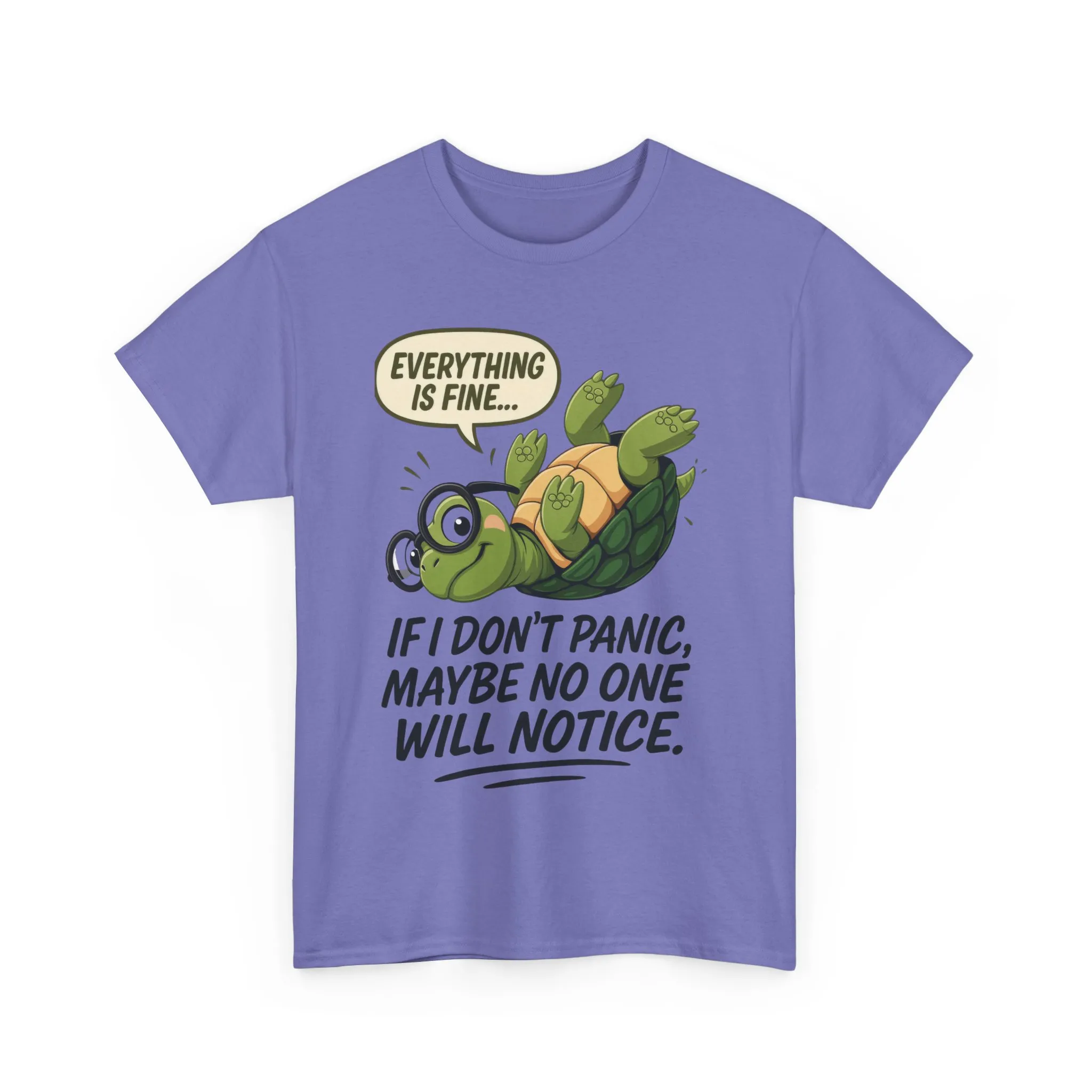 Everything is Fine Turtle Tee, Funny Unisex Cotton Tee, Cute Animal Shirt, Social Anxiety Joke, Great for Humor, Positive message t-shirt - Image 29