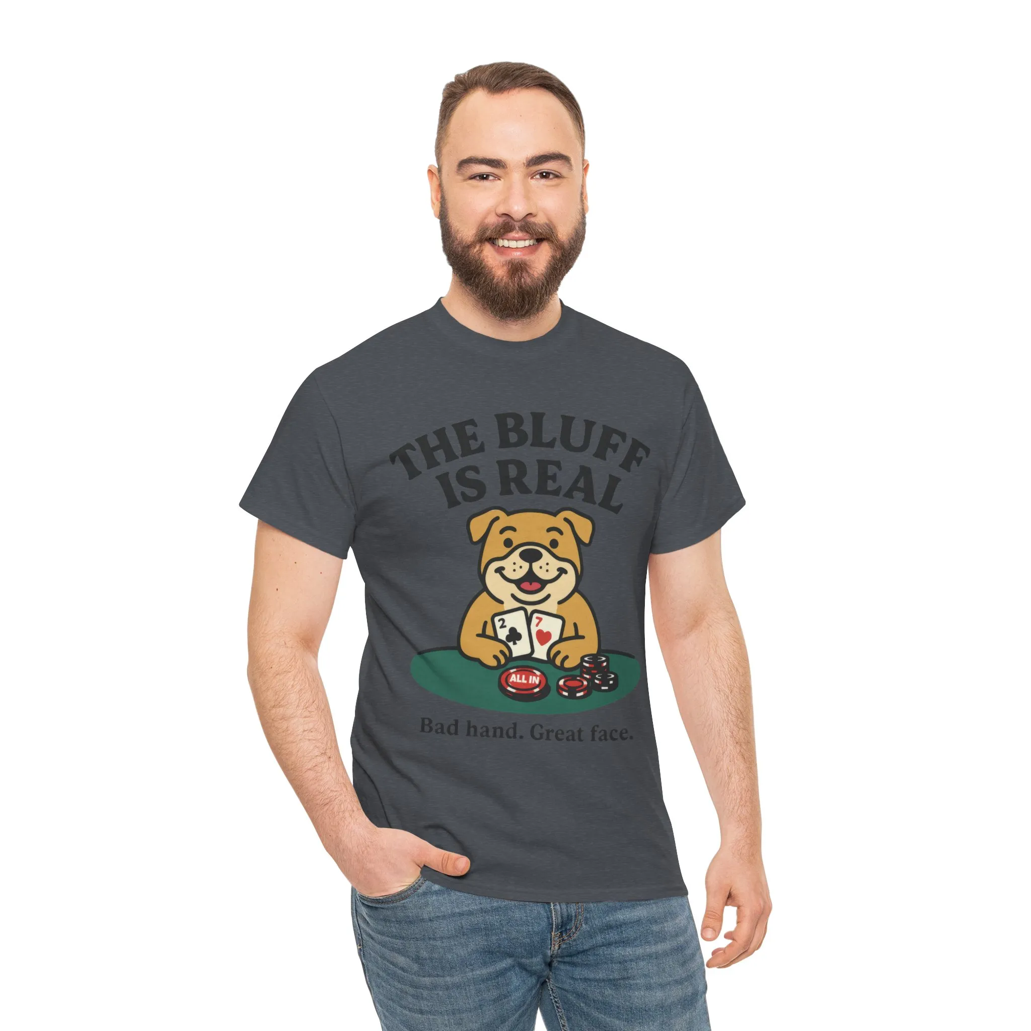Funny Dog Poker Tee, The Bluff is Real, Animal Lover Gift, Unisex Casino Humor Gift, Poker Night Apparel, Cute Pet Humor T-Shirt - Image 16