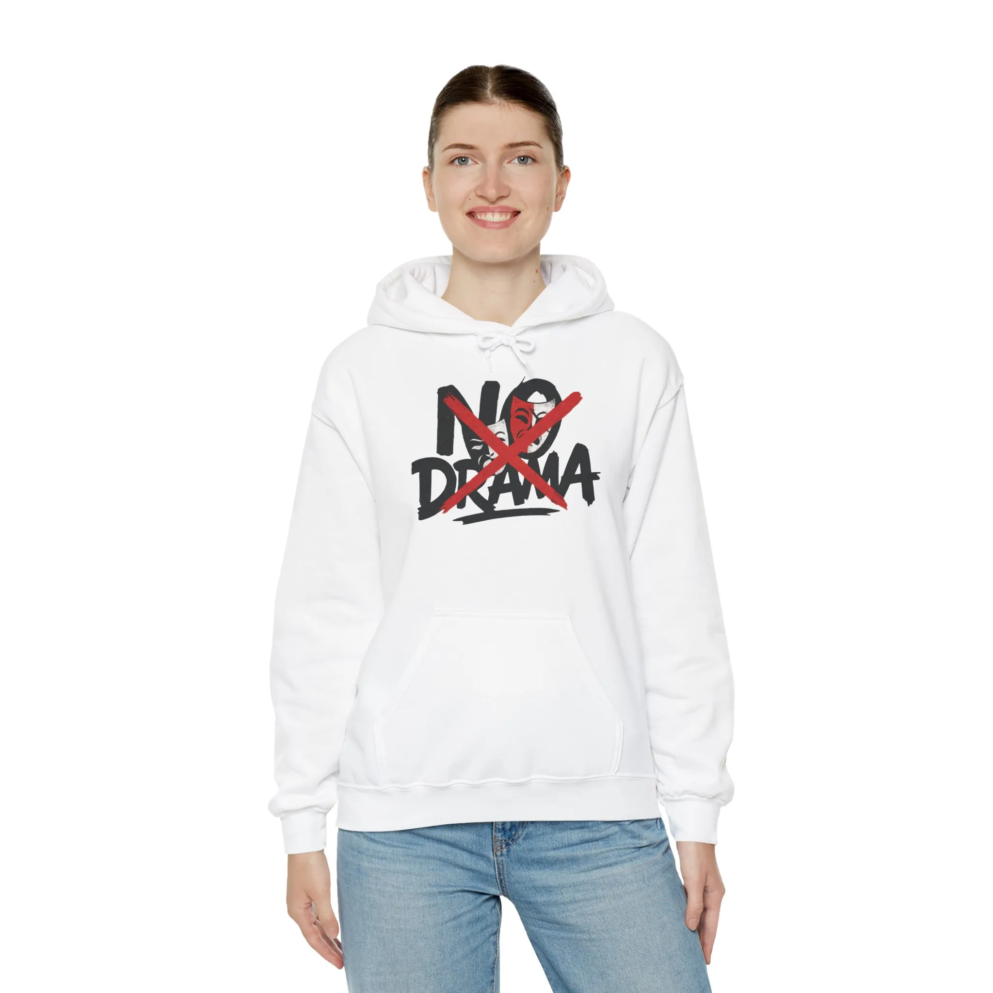 No Drama Womens Hooded Sweatshirt, Cozy Hoodie, Casual Gift, Relaxed Style, Everyday Wear, Funny Sweatshirt - Image 40