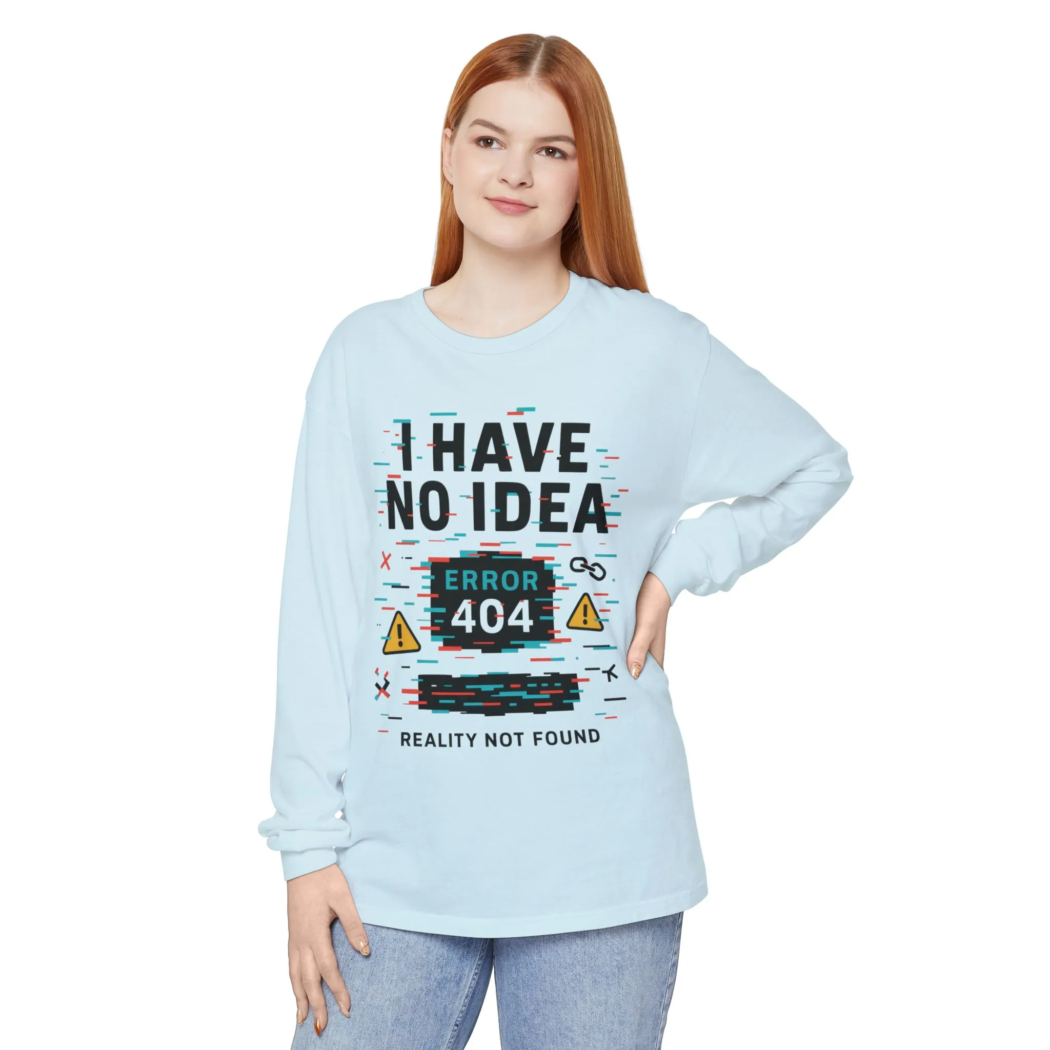 Unisex Long Sleeve T-Shirt, Funny Error 404 Graphic Tee, Internet Humor, Geeky Apparel, Quirky Humor Shirt, Gift for Tech Lovers - Image 40