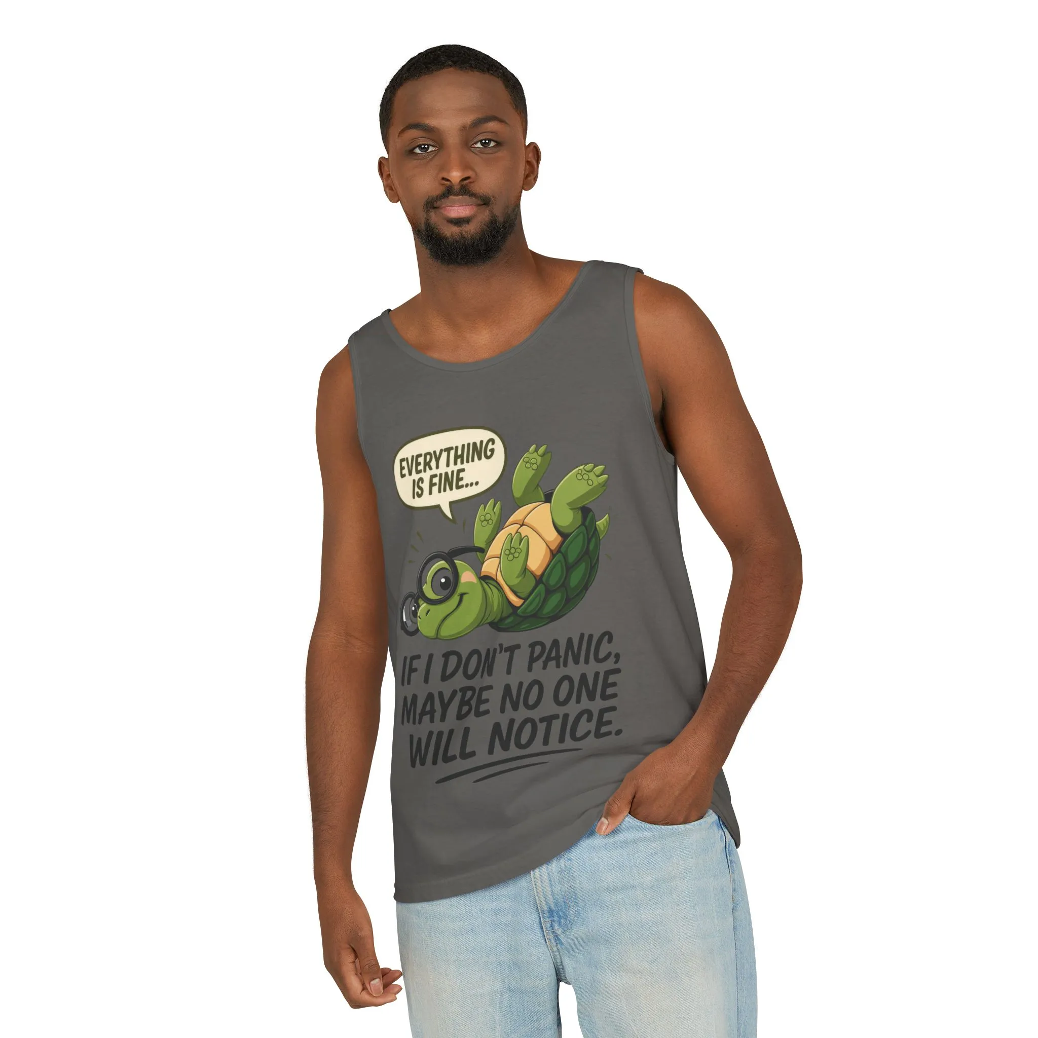 Mens Funny Turtle Graphic Tank Top, Summer Apparel, Gift for Animal Lovers, Beach Day Essentials, Mens Casual Wear, Relaxed Vibes - Image 6