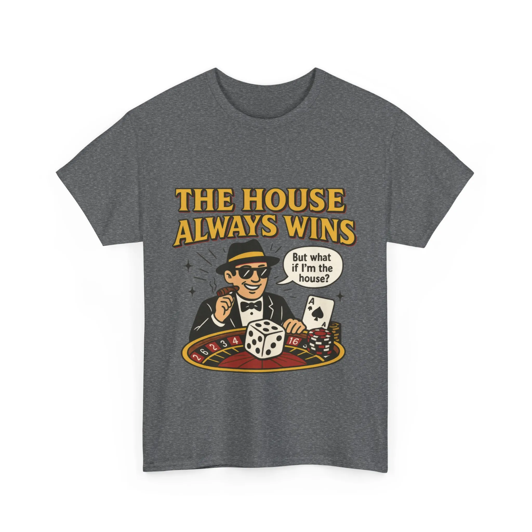 Vintage Casino Humor Unisex Tee, Funny Gambling Shirt, Gift for Gamblers, House Always Wins T-Shirt, Vegas Style Gift, Casino Quote Tee - Image 7