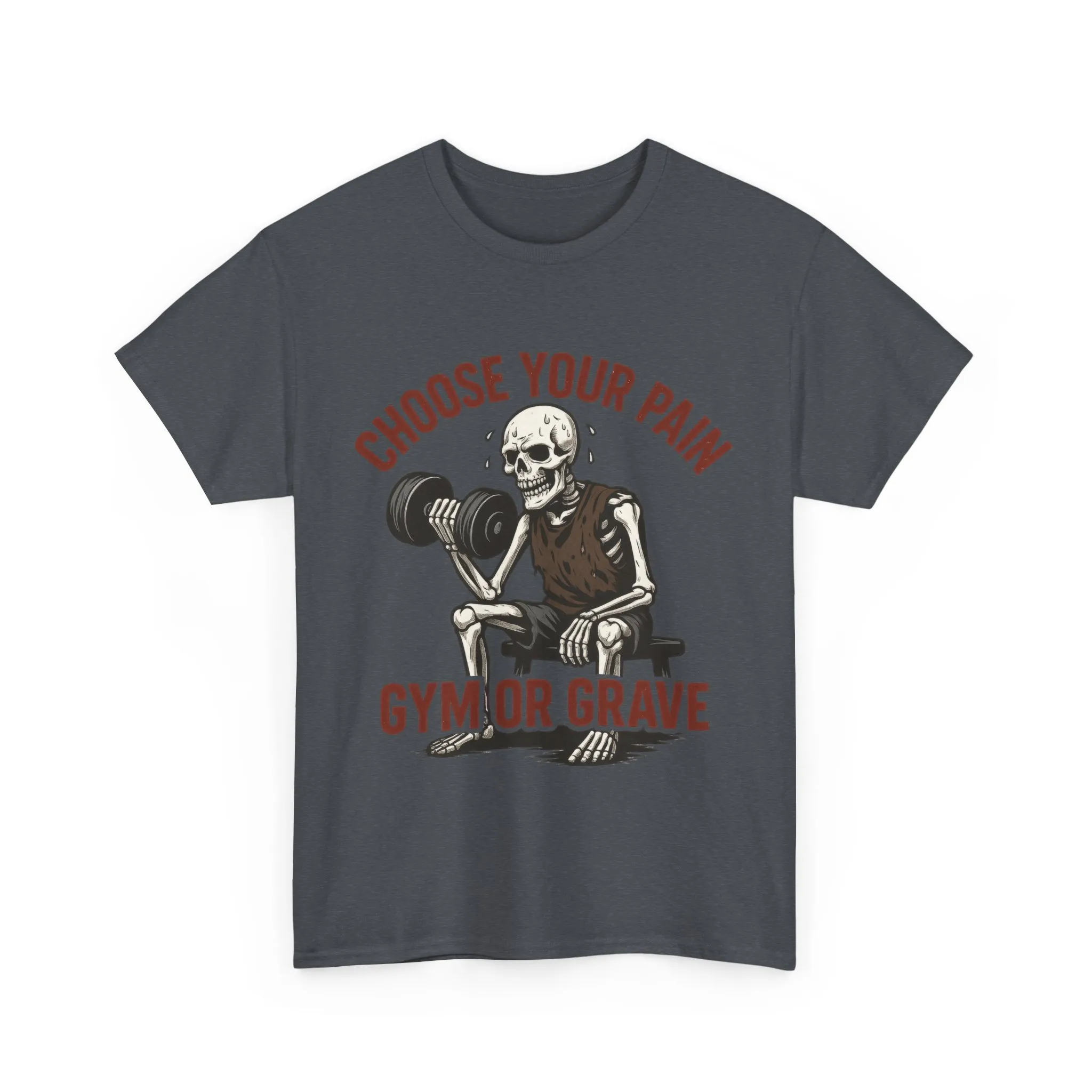 Choose Your Pain Gym Shirt, Gym or Grave Mens Tee, Funny Skeleton Workout Tee, Dark Gym Humor Gift, Halloween Gym Shirt, Motivational Tees - Image 25