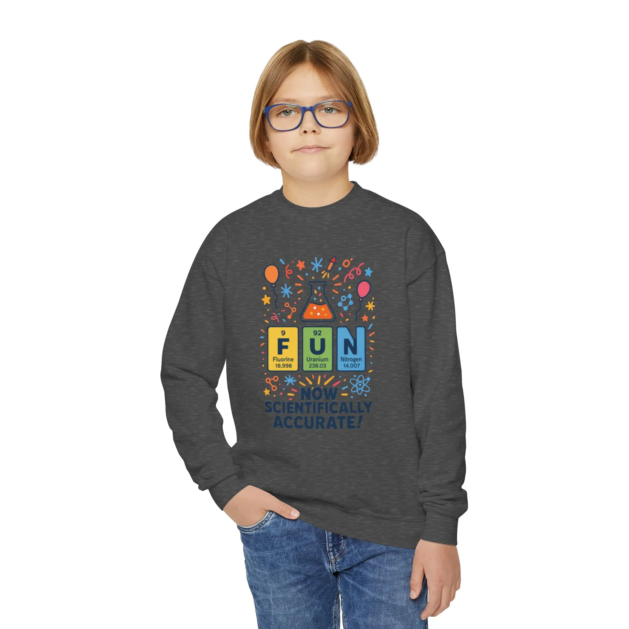 Youth Science Fun Sweatshirt, Perfect for STEM Lovers, Birthday Gift, Cozy Classroom Wear, Youth Crewneck - Image 8