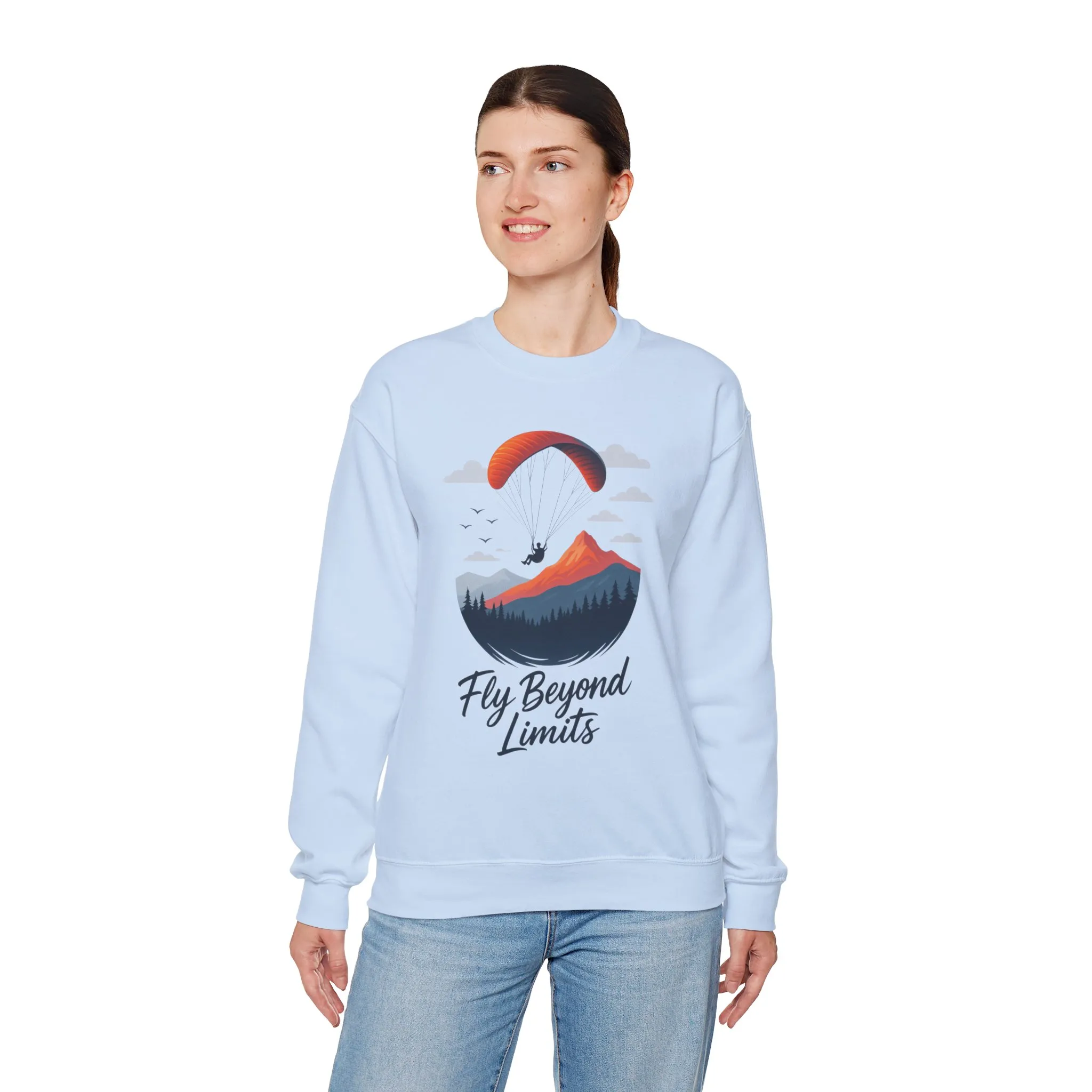 Adventure Inspiration Crewneck Sweatshirt - Fly Beyond Limits, Cozy Outdoor Outfit, Gift for Adventurers, Travel, Motivation Apparel - Image 25