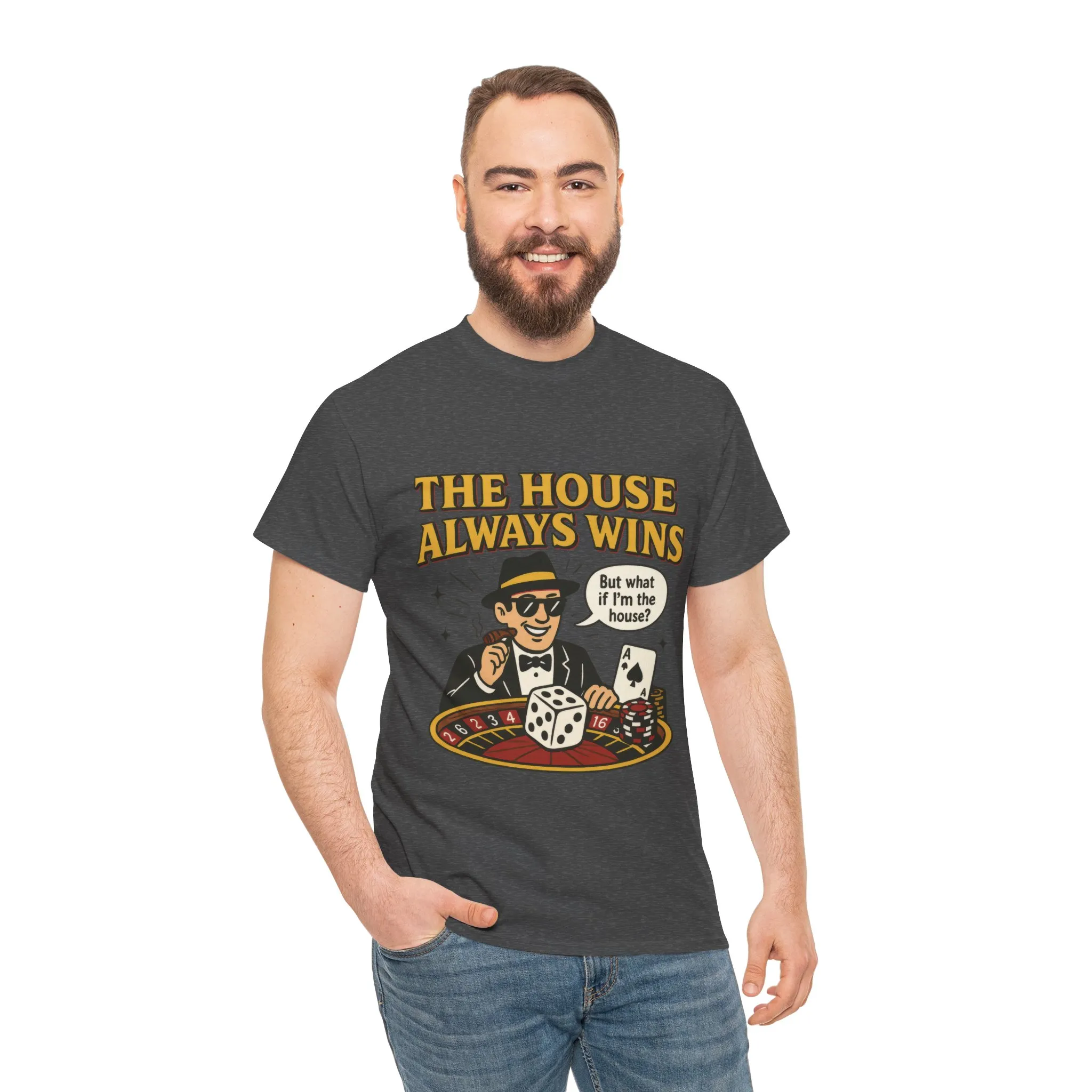 Vintage Casino Humor Unisex Tee, Funny Gambling Shirt, Gift for Gamblers, House Always Wins T-Shirt, Vegas Style Gift, Casino Quote Tee - Image 31