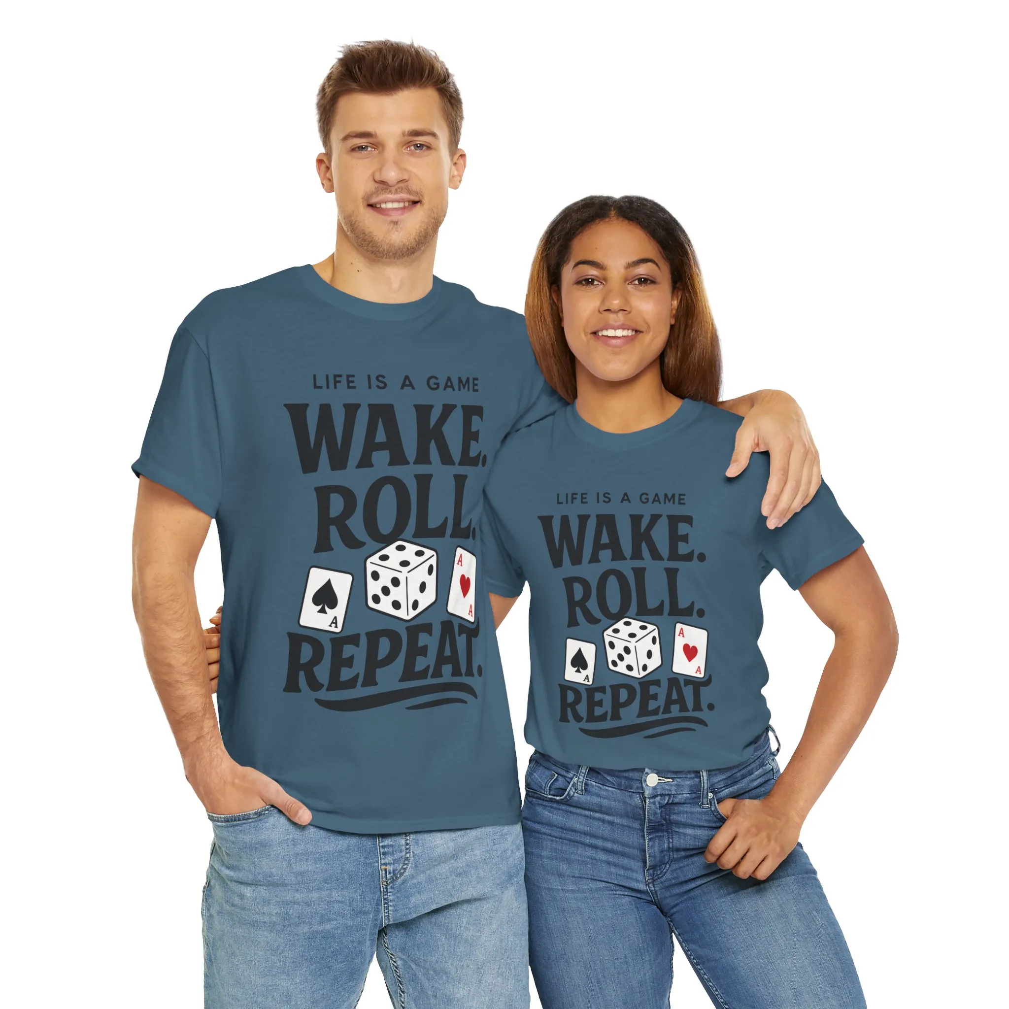 Game On Unisex Heavy Cotton Tee, Perfect for Gamers, Funny Dice & Cards Shirt, Unisex Gambling Gift, Birthday Celebrations - Image 17
