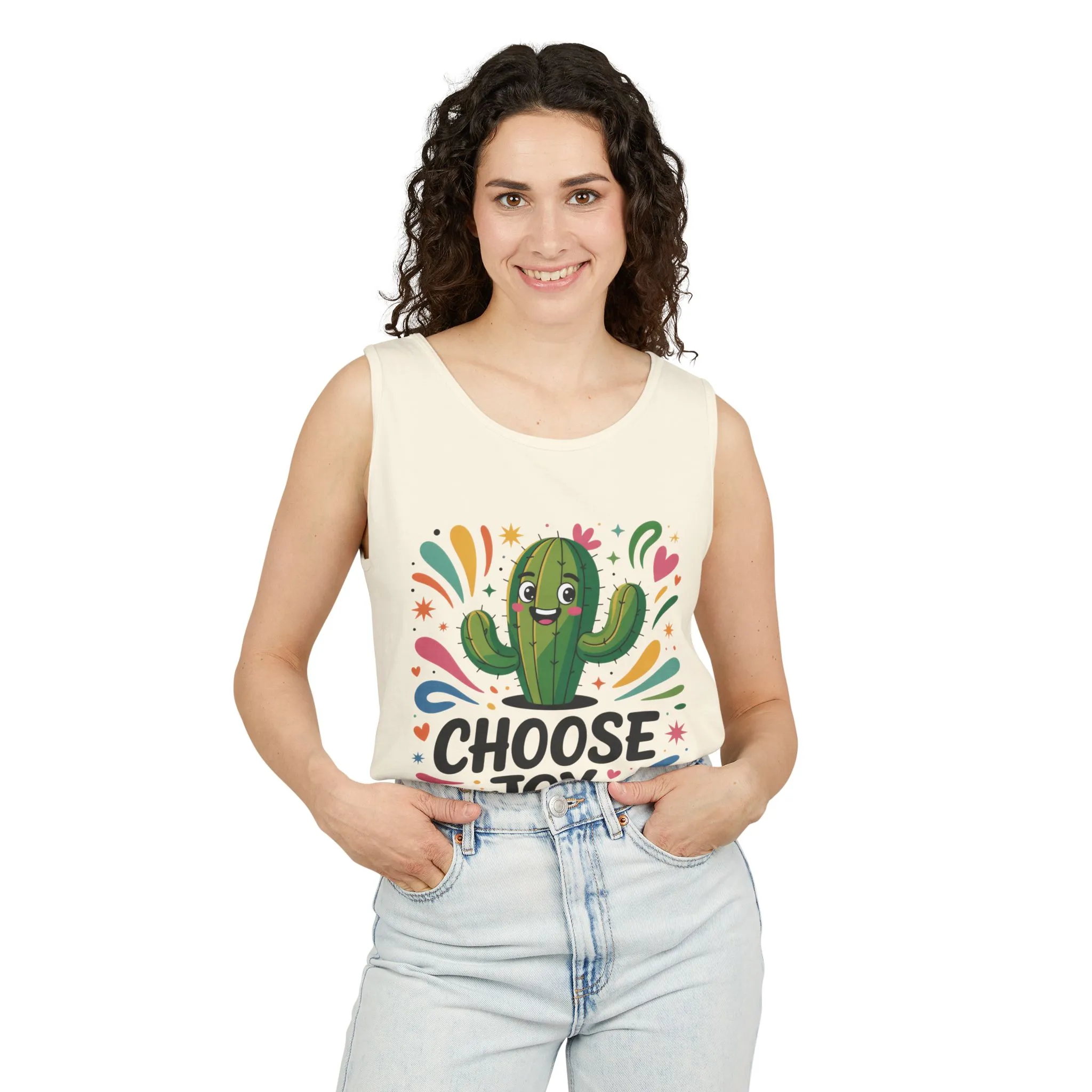 Joyful Cactus Womens Tank Top, Choose Joy Always, Summer Tank, Casual Wear, Gift for Friends, Trendy Top, Vacation Outfit - Image 8