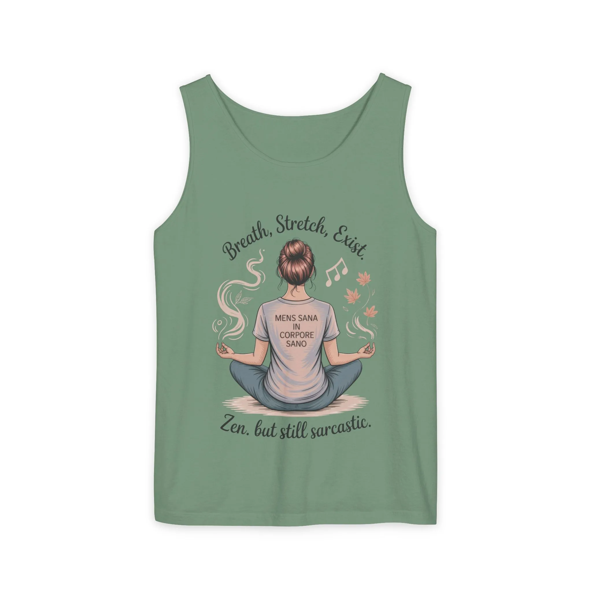 Zen Sarcastic Tank Top, Womens Meditation Shirt, Breath Stretch Exist Tee, Yoga Apparel, Gift for Mindfulness Lovers - Image 7