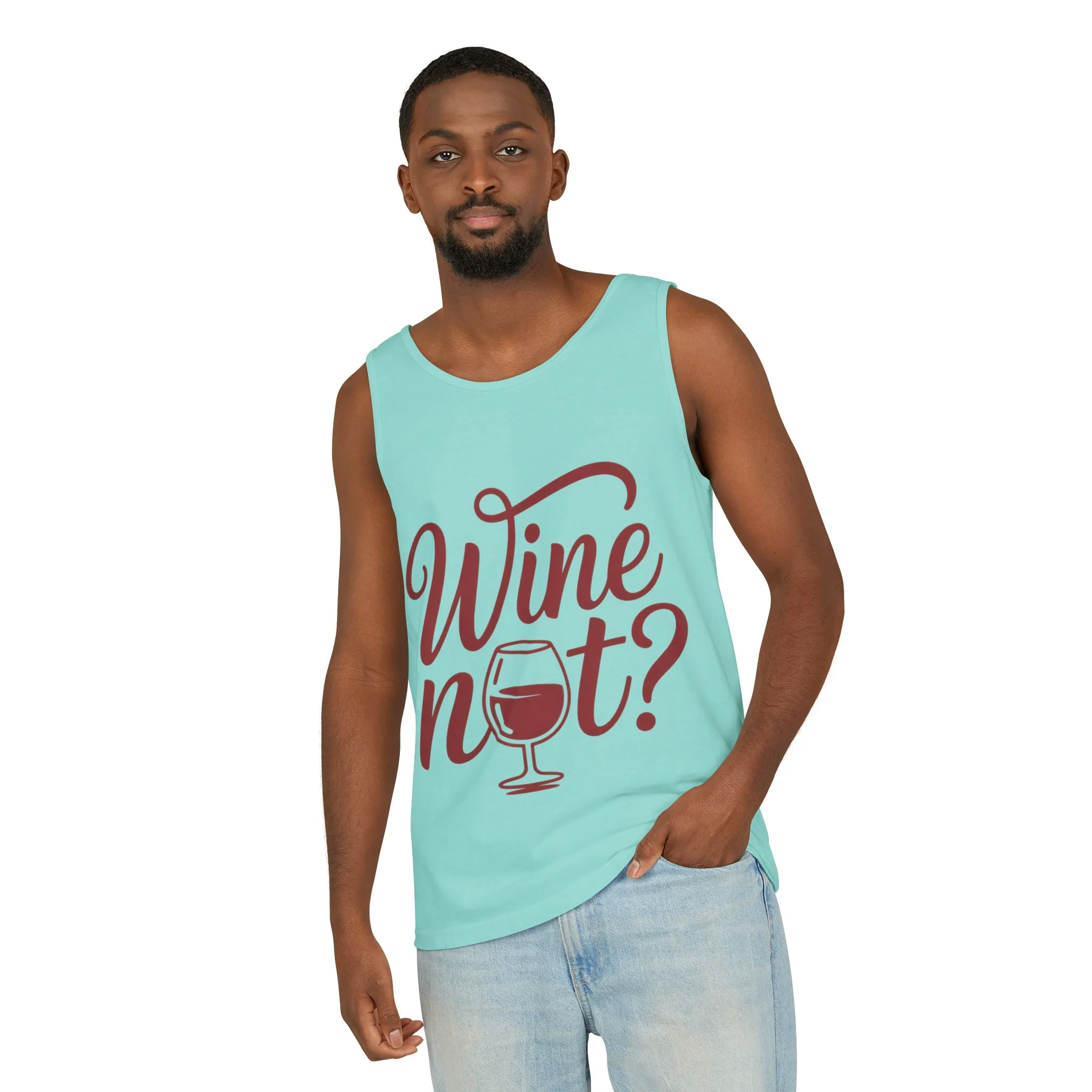 Unisex Garment Tank Top, Wine Not? Tank Top - Perfect for Summer Parties, Wine Lovers, Gifts, Casual Wear, or Vacations - Image 3