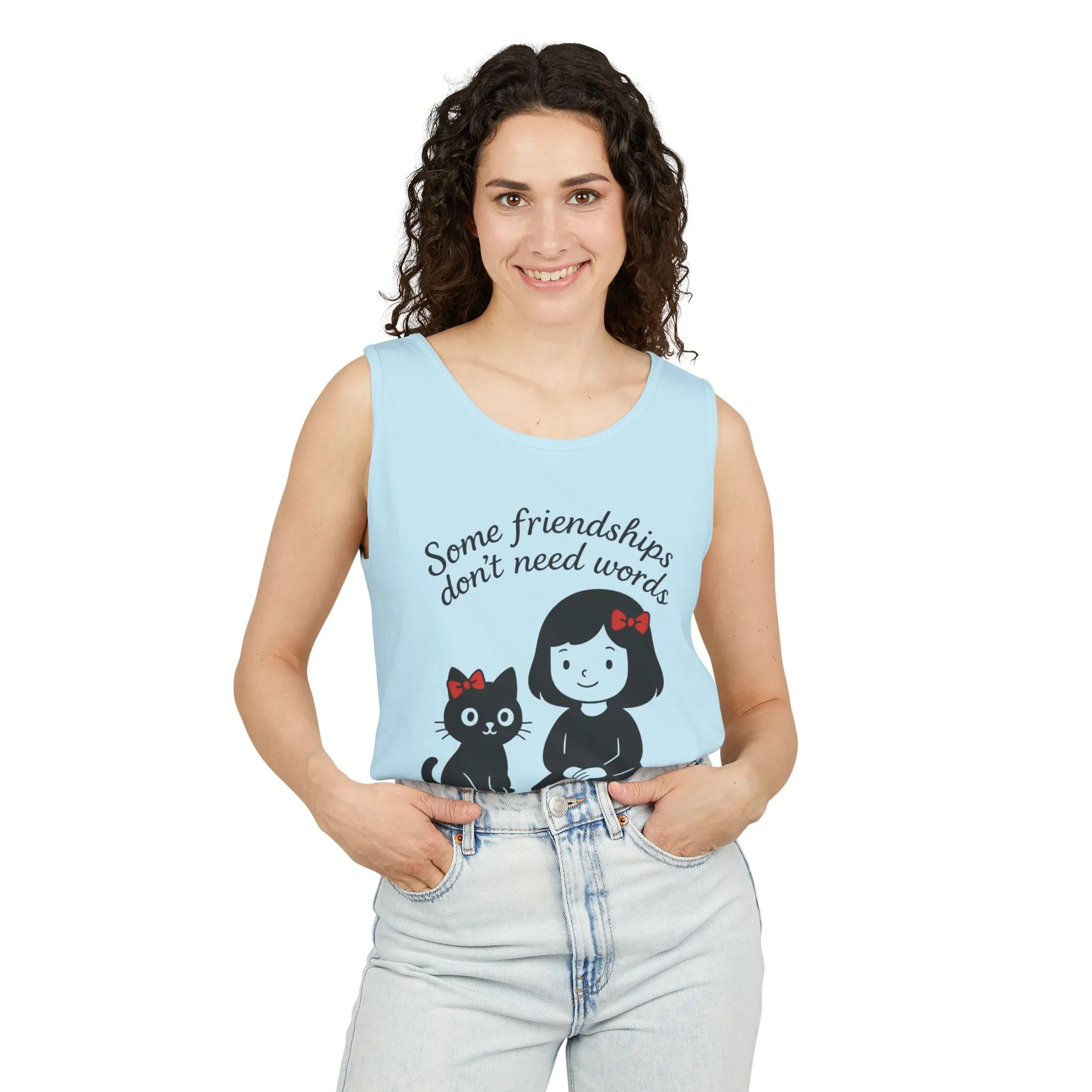 Friendship Tank Top, Cute Cat Lovers Gift, Womens Summer Apparel, Perfect for Casual Outings, Friendship Day, Cat Mom Tees - Image 17