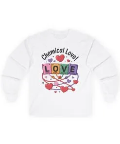Chemical Love Womens Long Sleeve Tee, Valentines Day Gift, Cute Chemistry Shirt, Science Lover Apparel, Relationship Humor