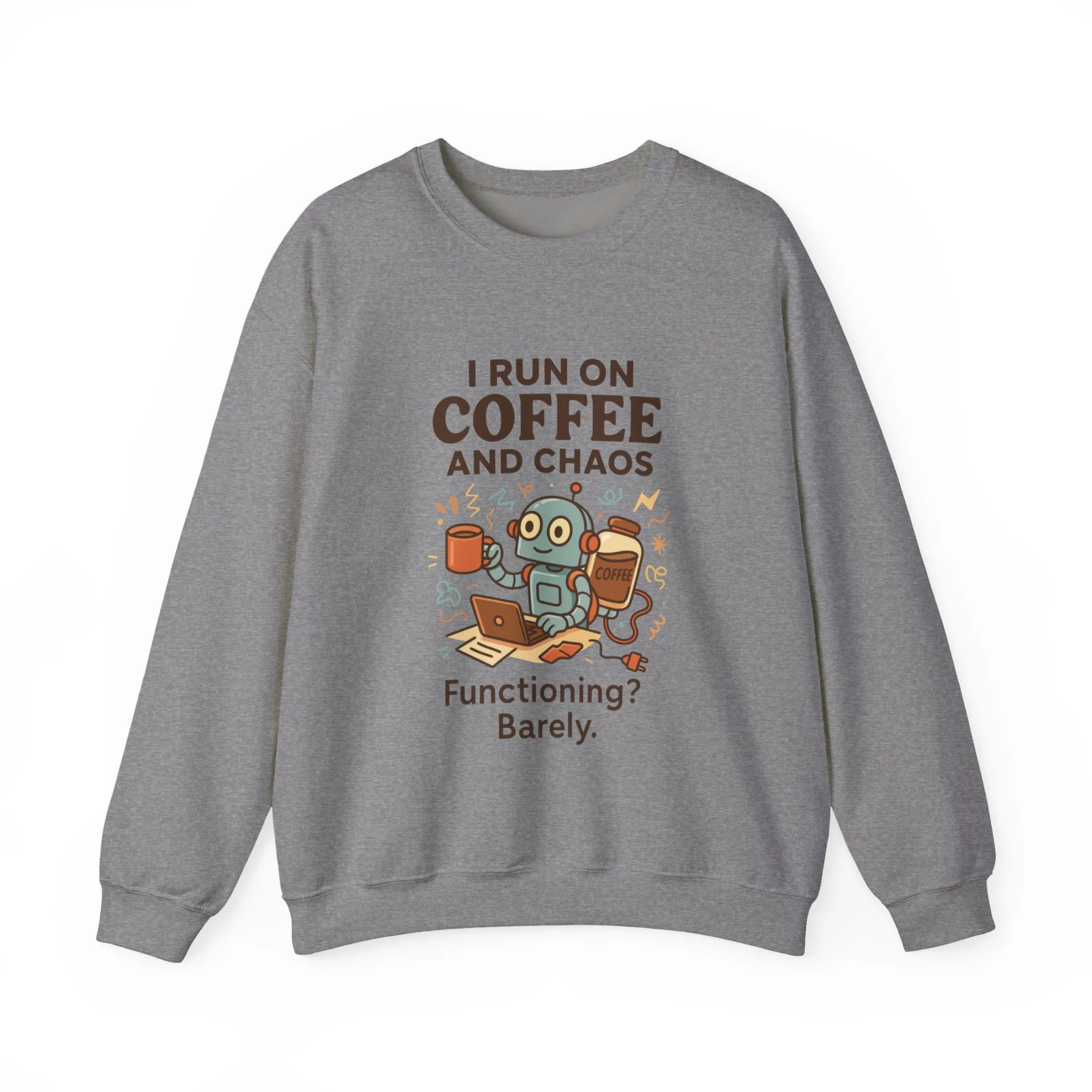 Coffee and Chaos Crewneck Sweatshirt, Funny Sweatshirt for Coffee Lovers, Unisex Gift, Cozy Everyday Wear, Ideal for Holidays - Image 9
