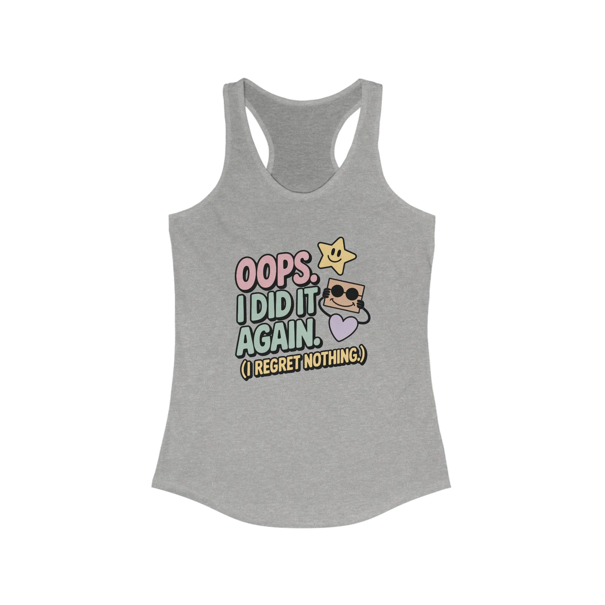 Oops I Did It Again Racerback Tank Top, Fun Summer Top, Gift for Music Lovers, Trendy Workout Shirt, Casual Beach Wear, Perfect for Parties - Image 5