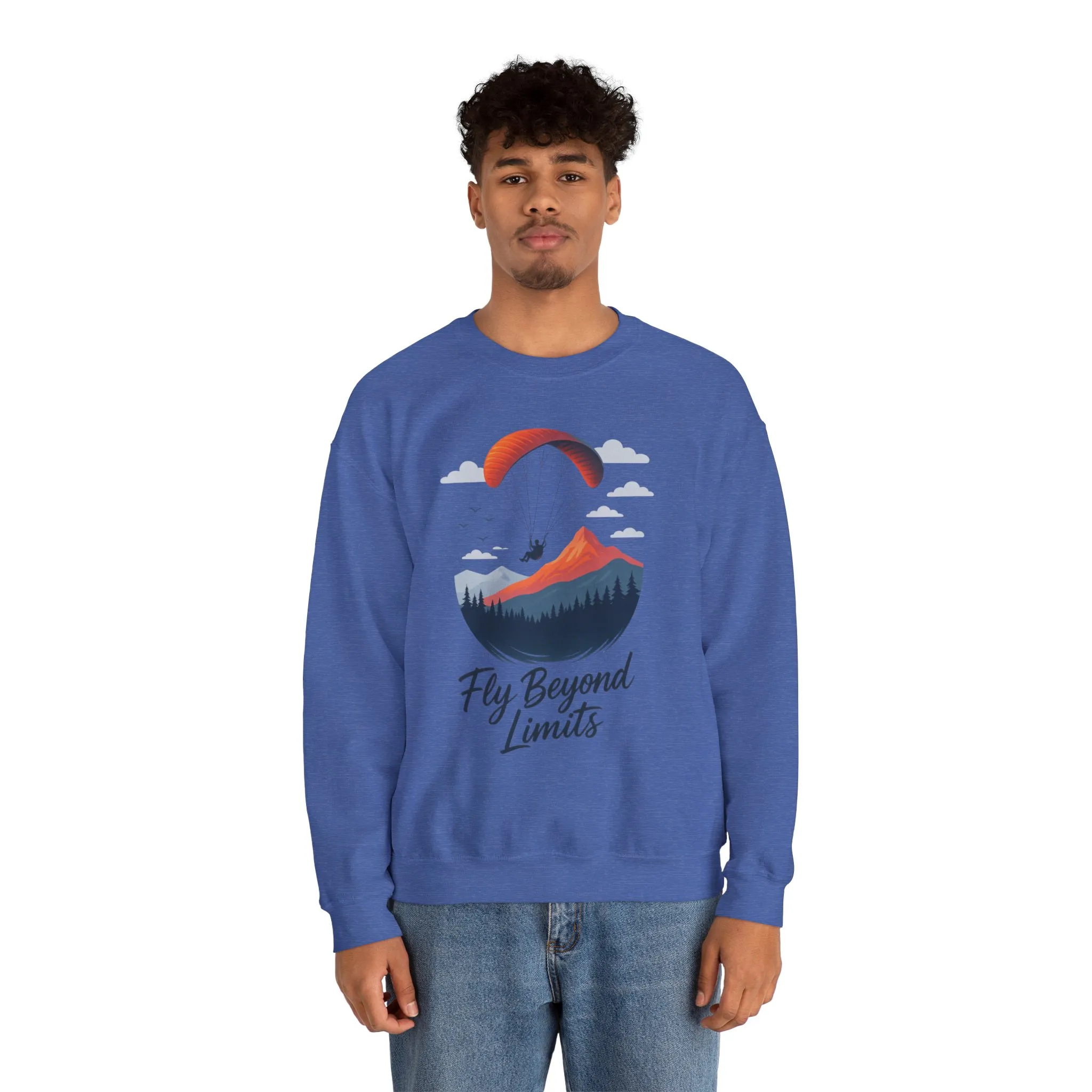 Adventure Inspiration Crewneck Sweatshirt - Fly Beyond Limits, Cozy Outdoor Outfit, Gift for Adventurers, Travel, Motivation Apparel - Image 28