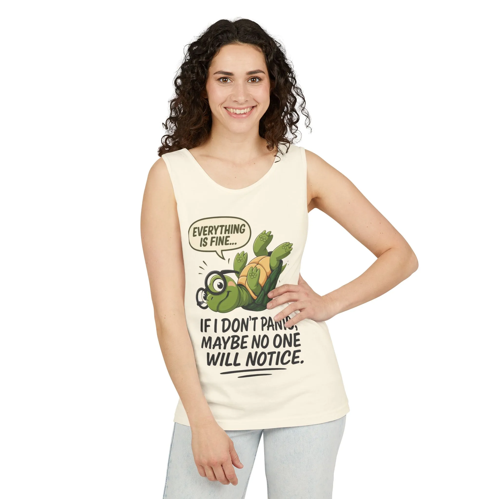 Funny Turtle Womens Tank Top, Everything is Fine, Womens Summer Apparel, Relaxed Fit, Pool Party, Beachwear, Humorous Gift - Image 22