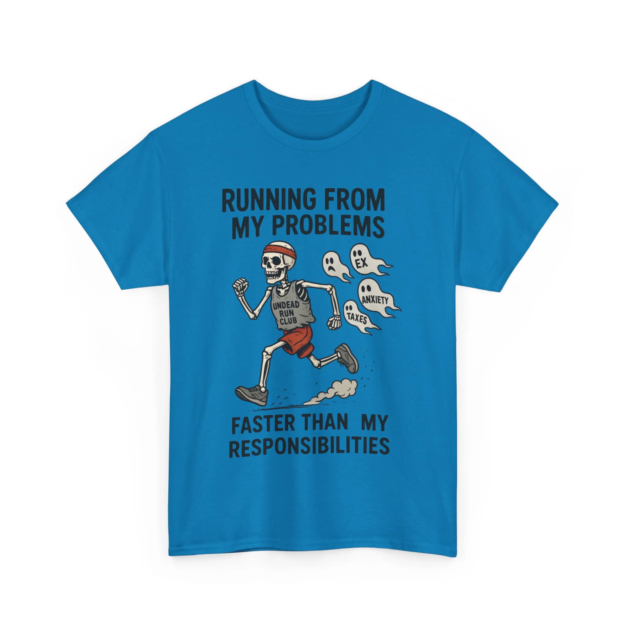 Skeleton Runner Tee for Men, Undead Jogging Club Shirt, Halloween T-Shirt, Gift for Runners, Anxiety Humor Gift - Image 19