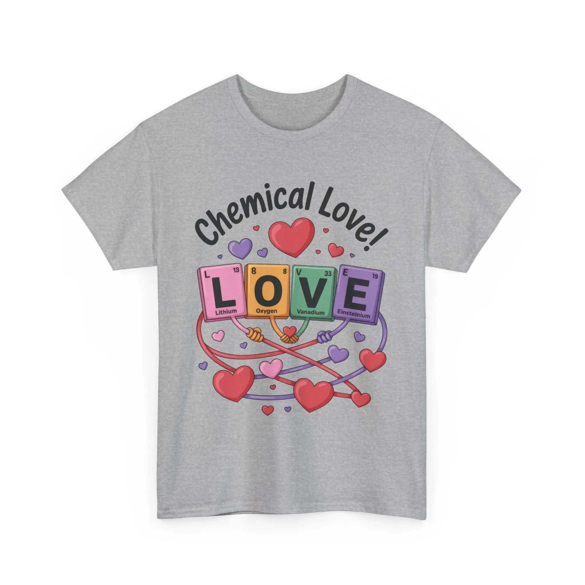 Chemical Love Unisex Heavy Cotton Tee, Cute Couple Shirt, Science Lovers Apparel, Valentines Day Top, Chemistry Lover Gift, Element Table - Image 4