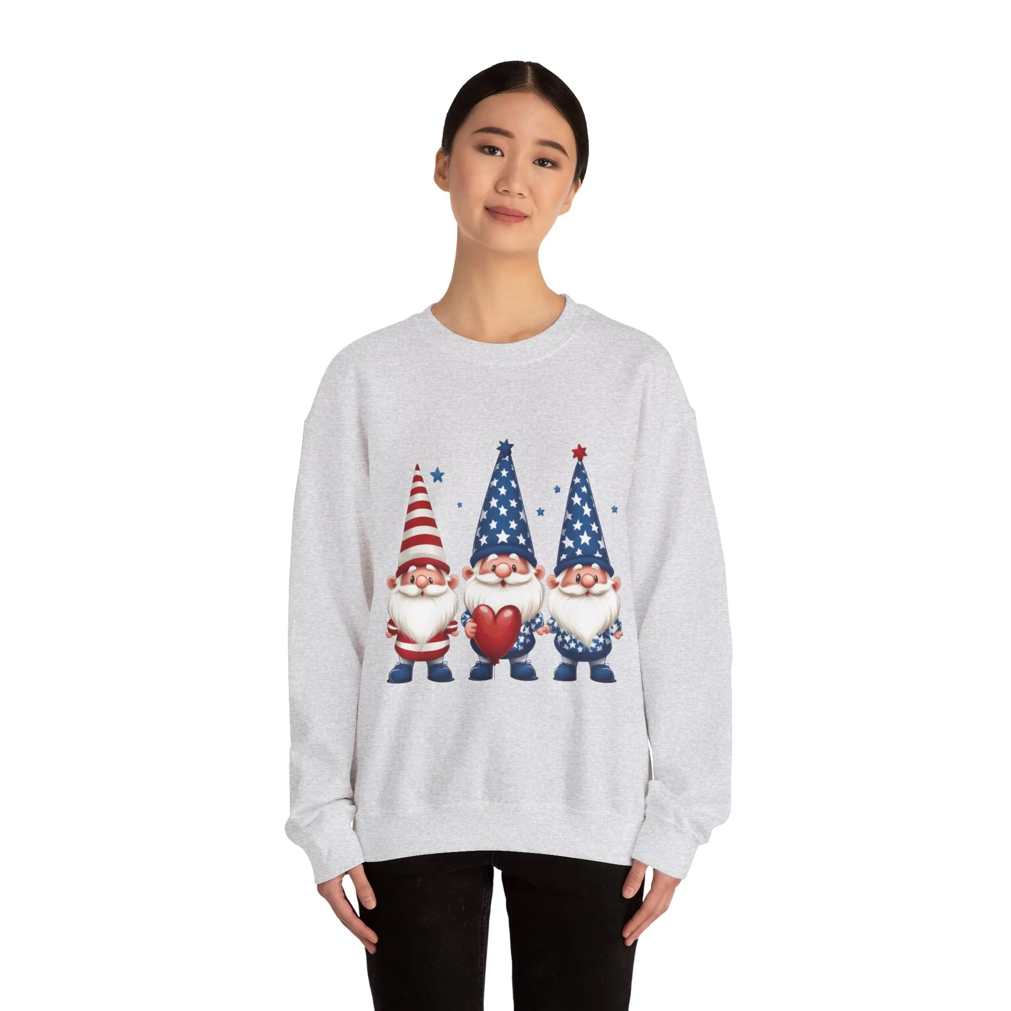 Patriotic Gnome Sweatshirt, Cozy Casual Wear for Independence Day, Gift for Gnome Lovers, 4th of July Apparel, All-Year Comfort - Image 8