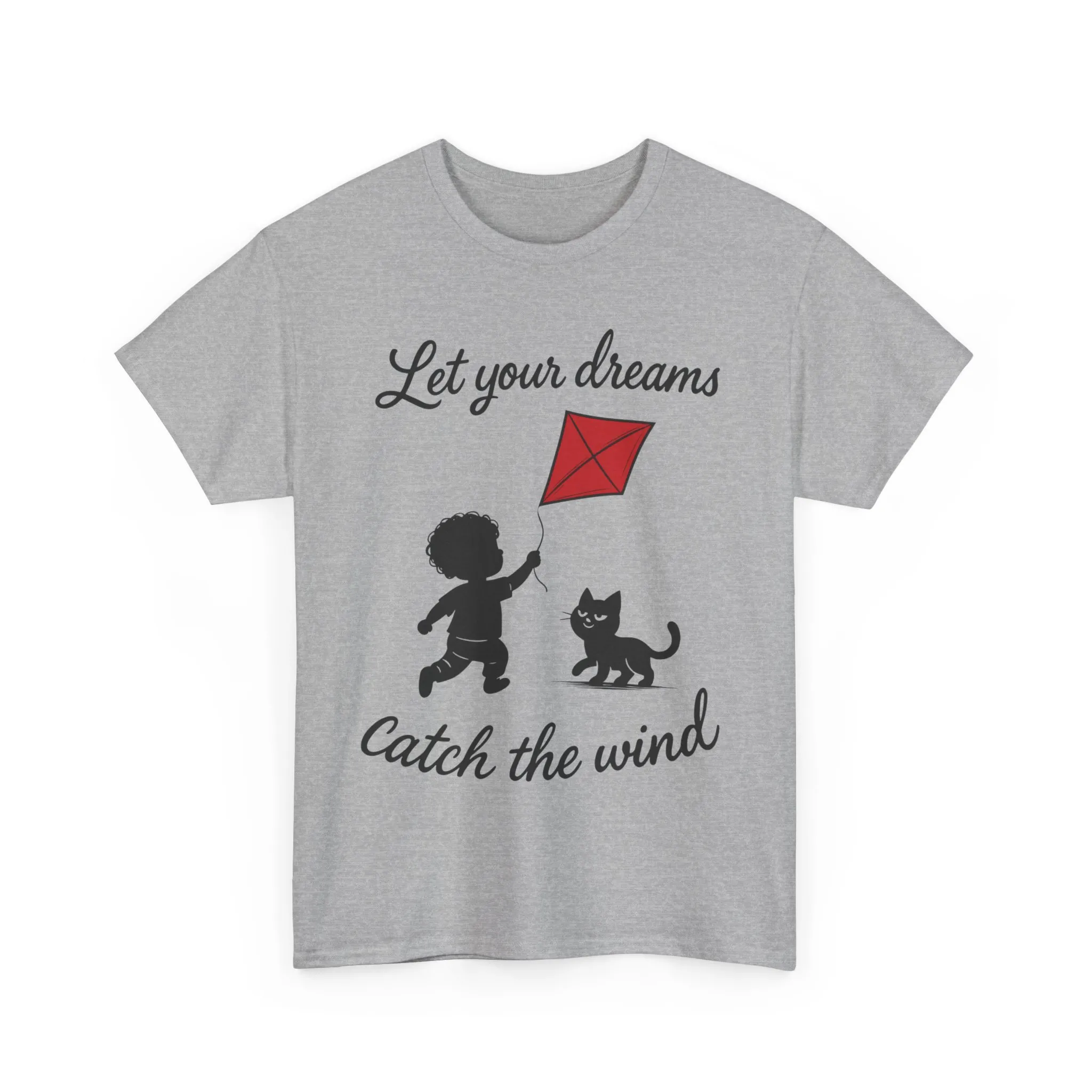 Cute Kid and Cat Design T-Shirt, Playful Gift for Cat Lovers, Summer Style, Cat Lover T-Shirt, Gift for Cat Owners, Women's Cotton T-Shirt - Image 7