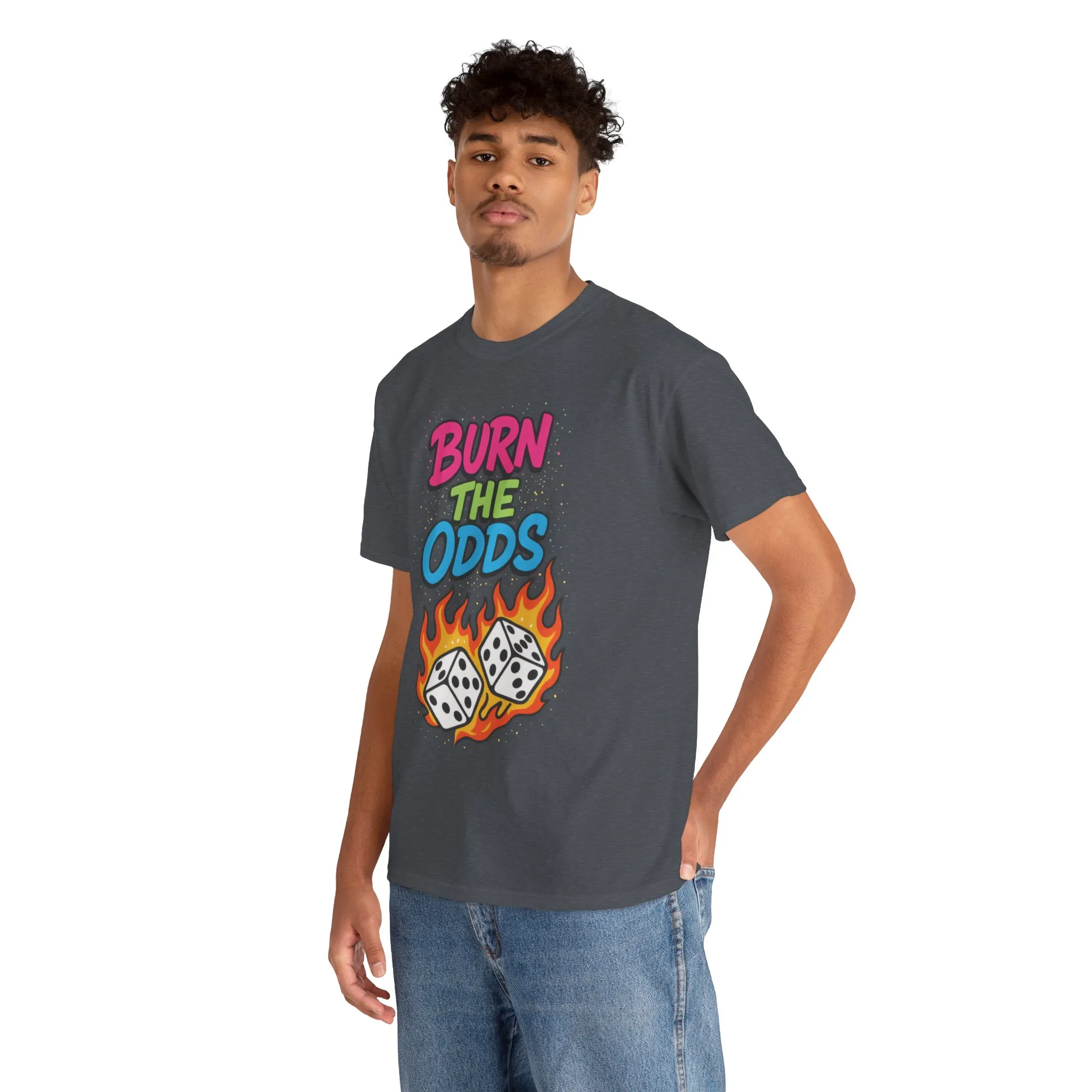 Burn the Odds Graphic Tee | Cool Casual Wear, Gaming Shirt, Unisex Cotton Tee, Dice Design T-Shirt, Gift for Gamers - Image 16