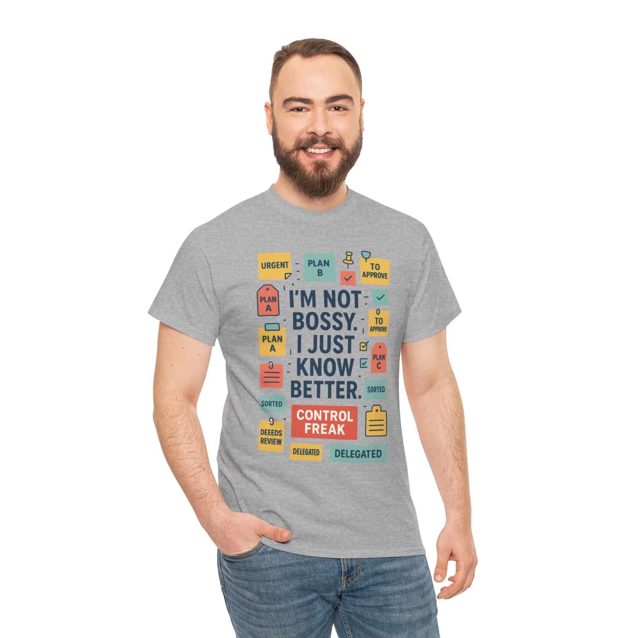 Funny Men's Control Freak T-Shirt, Perfect for Bossy Friends, Gift for Leaders, Fun Office Humor, Sarcastic Productivity Tee for Him - Image 11