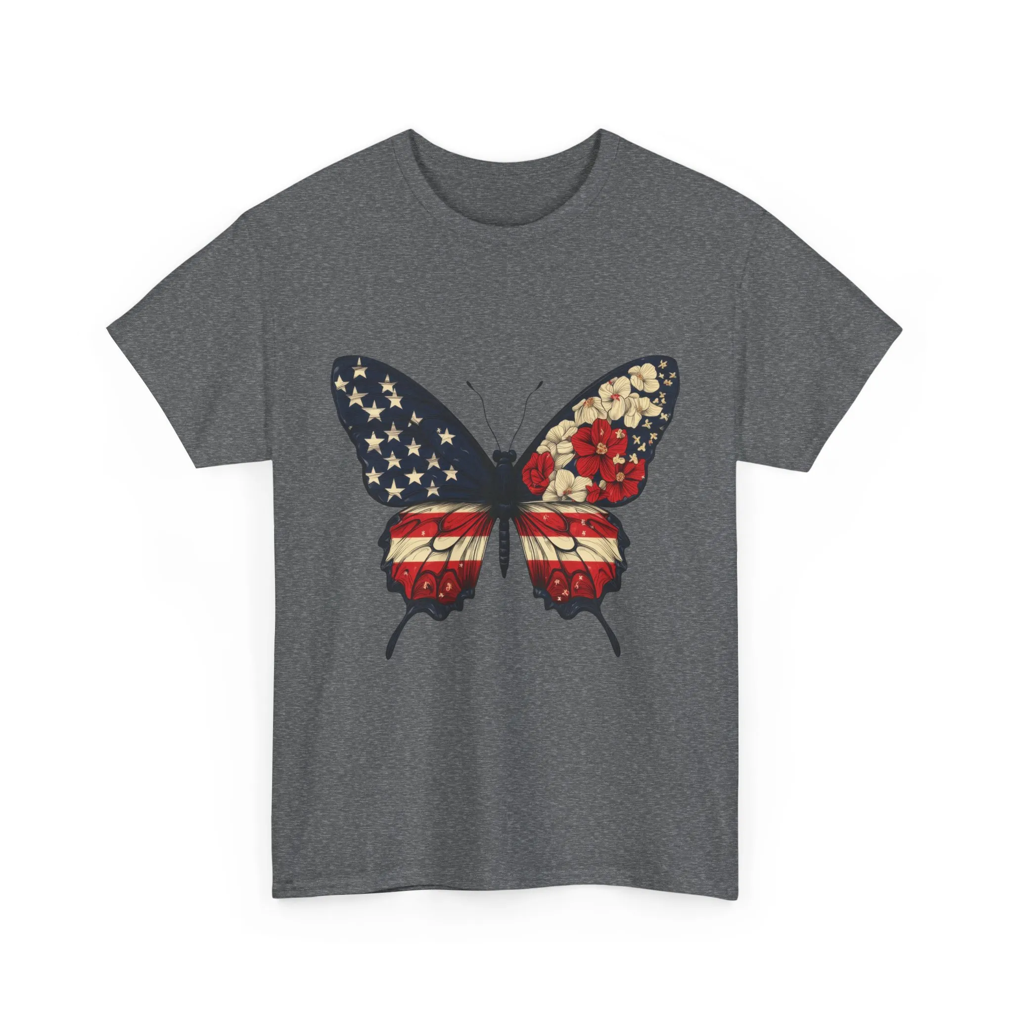 Patriotic Butterfly Tee, Unisex T-Shirt, American Flag Shirt, Nature Lover Gift, July 4th Apparel, USA Pride Clothing, Womens Patriotic Tee - Image 9