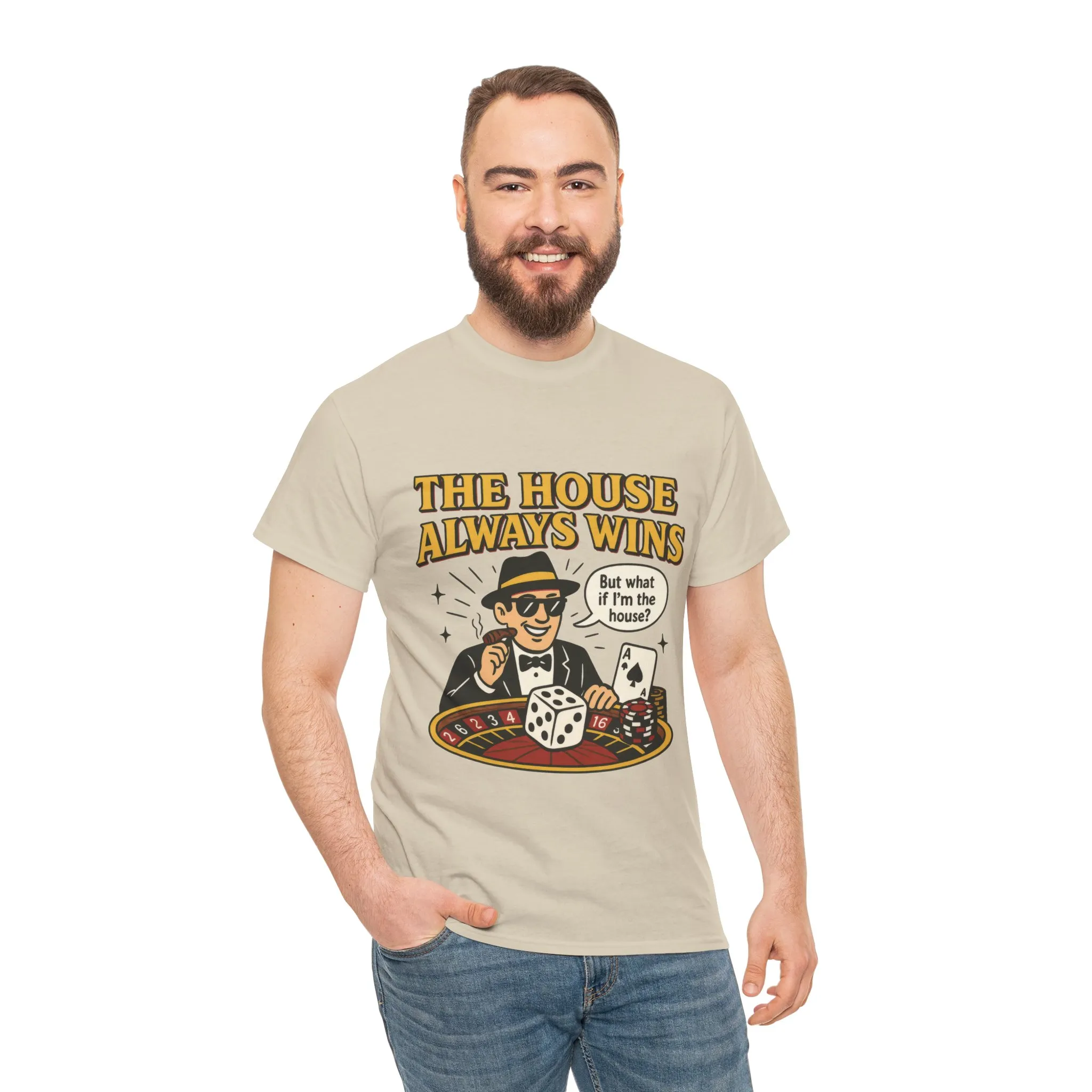 Vintage Casino Humor Unisex Tee, Funny Gambling Shirt, Gift for Gamblers, House Always Wins T-Shirt, Vegas Style Gift, Casino Quote Tee - Image 26