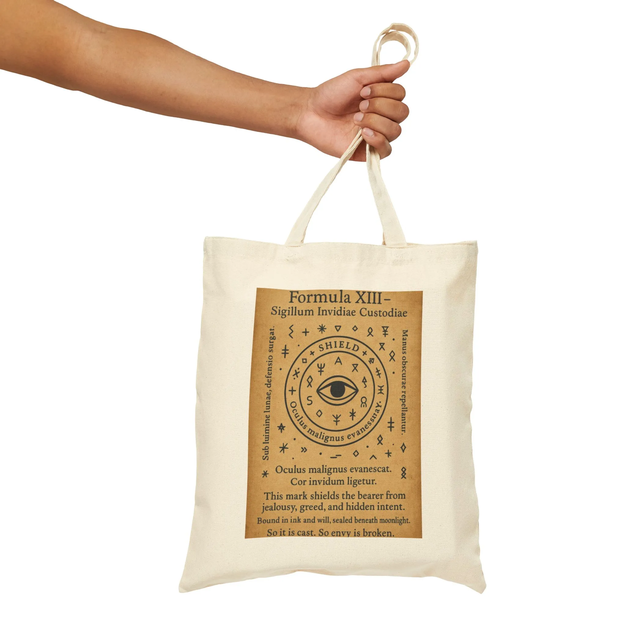 Sigil of Protection from Envy Tote Bag, Evil Eye Ward Symbol, Occult Energy Shield, Witchy Canvas Bag, Mystic Charm Art, Boho Chic - Image 11