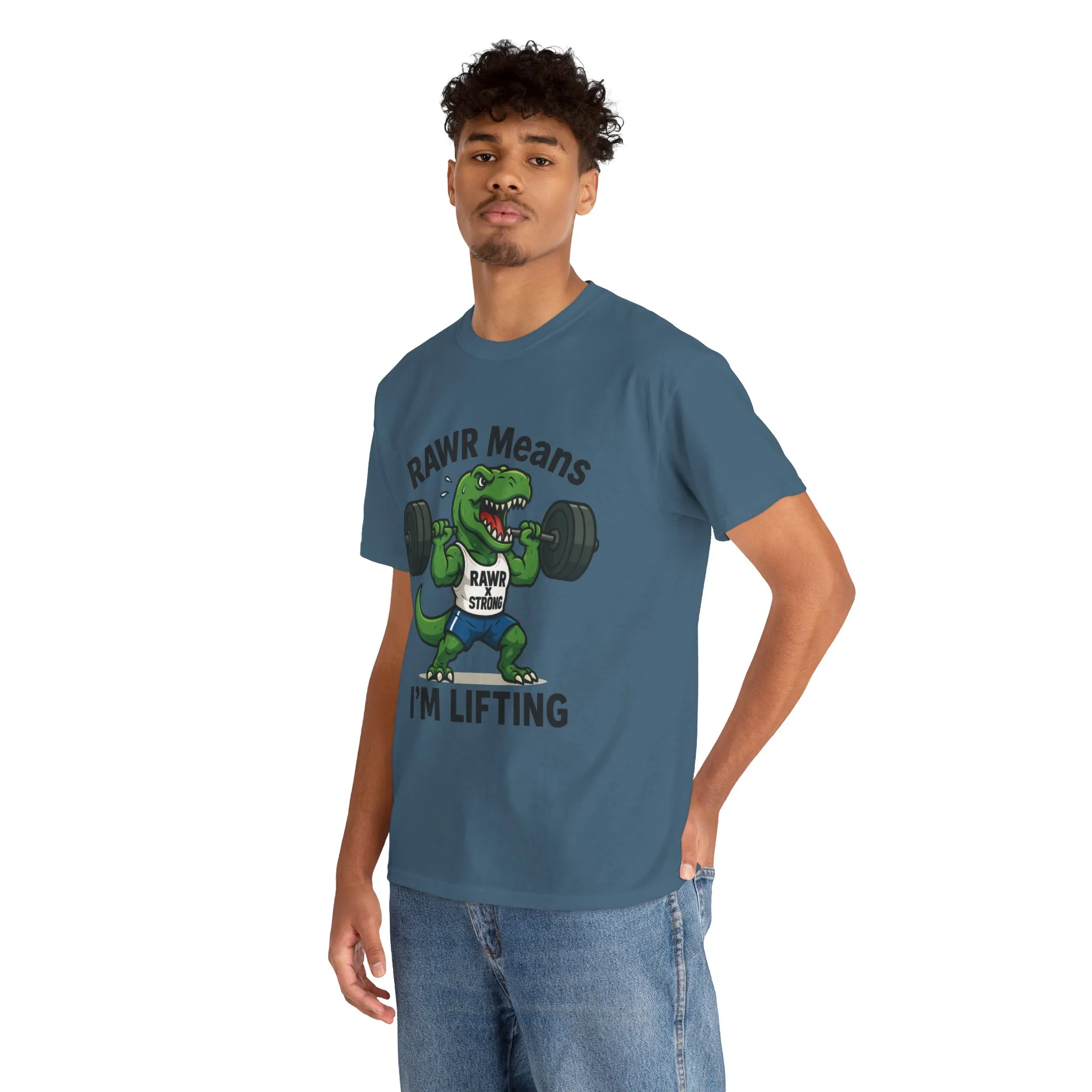 RAWR Gym Shirt for Men, Funny Dinosaur Lifting Tee, Workout Dino Fitness Gift, Barbell Humor Shirt, Motivational T-Shirt, Activewear - Image 20