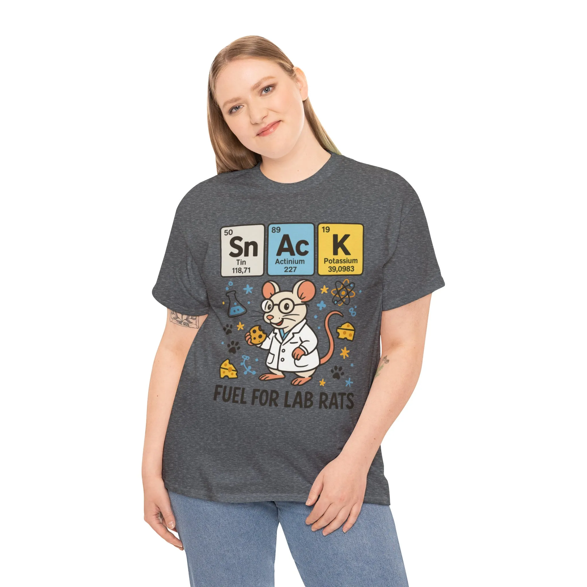 Funny Womens Science T-Shirt,Periodic Table Tee, Fuel for Lab Rats Nerdy Shirt, Gifts for STEM Lovers, Quirky Science Apparel - Image 8