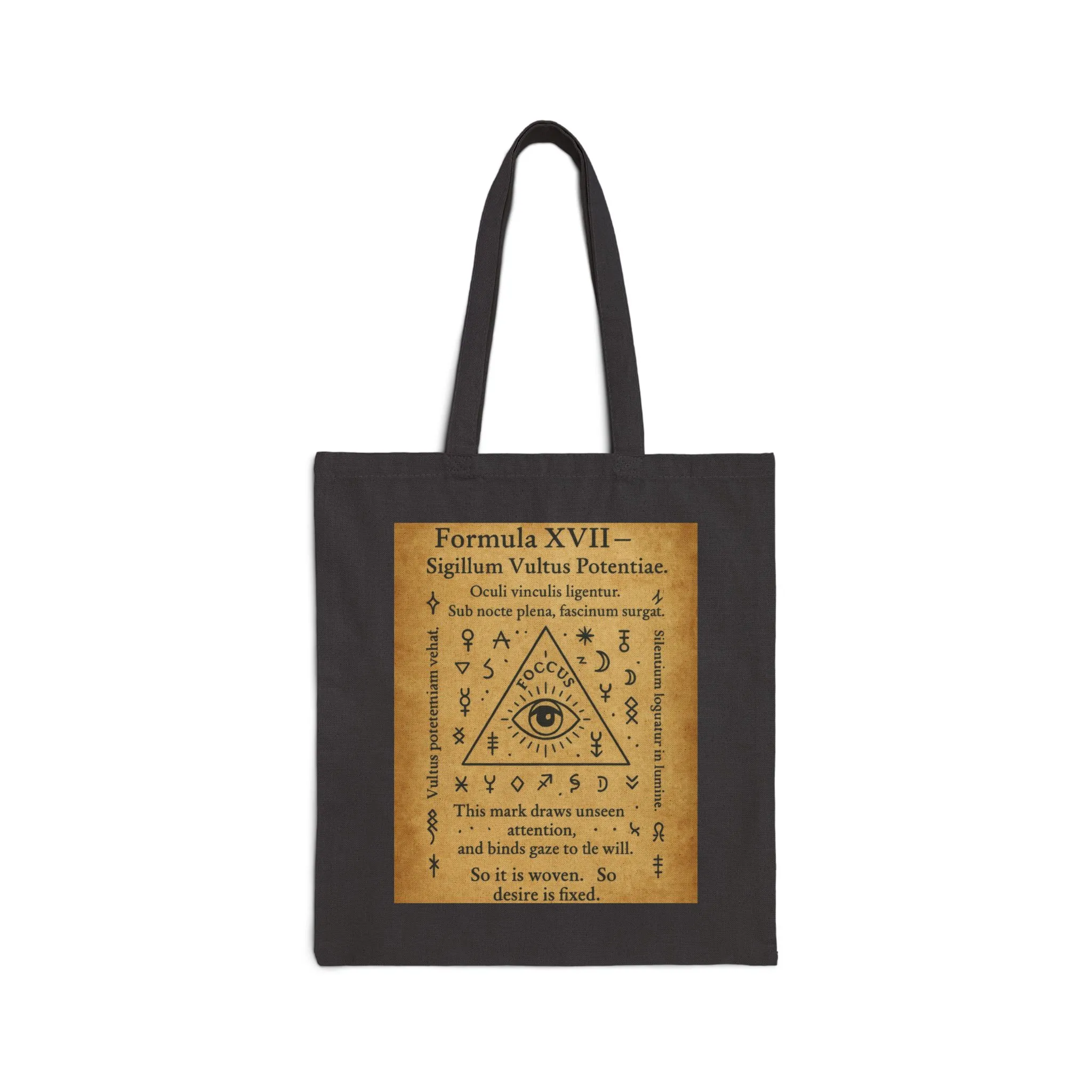 Sigil of Focus and Power Tote Bag, Mystic Eye in Triangle, Attention Drawing Symbol, Witchy Canvas Bag, Occult Gaze Charm - Image 8