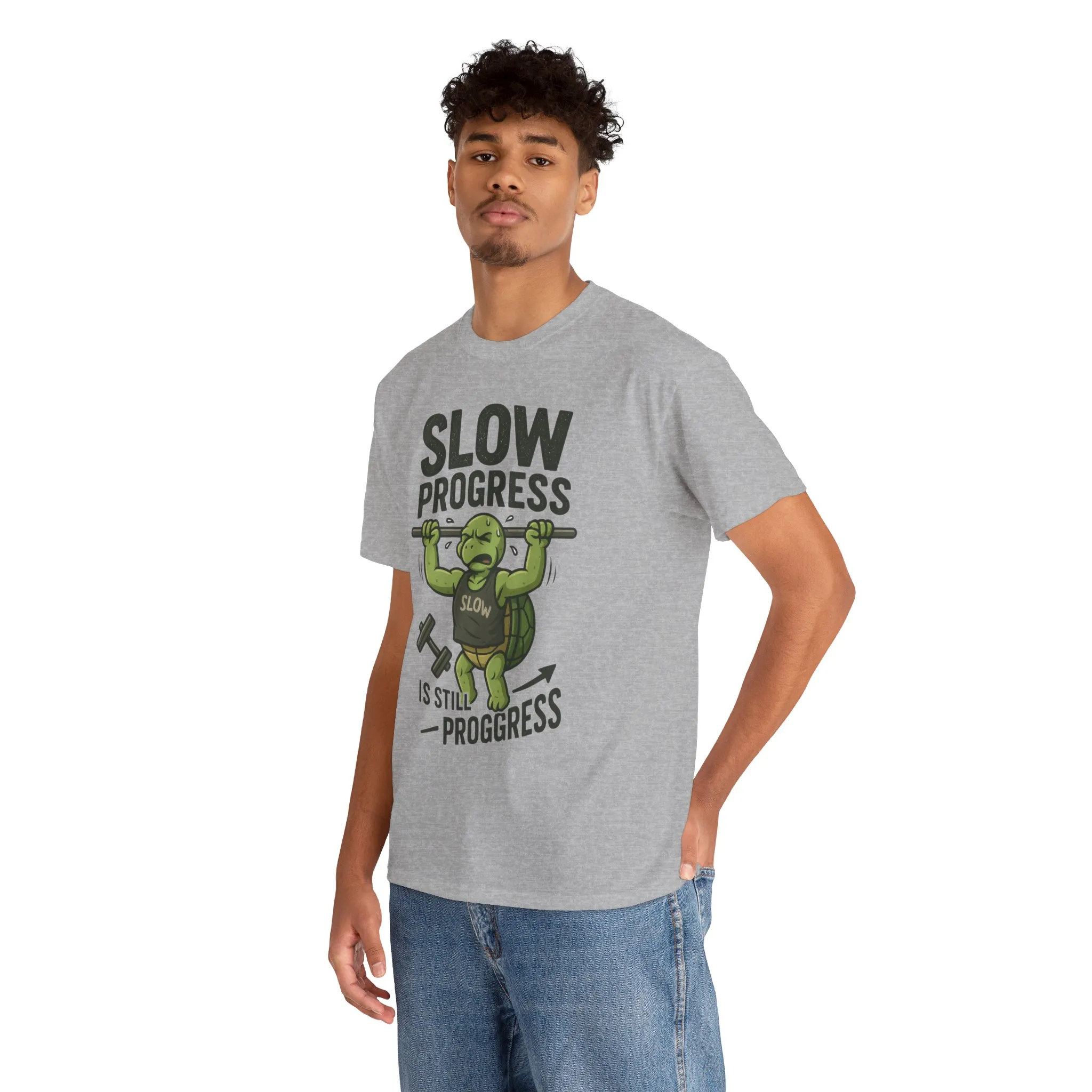 Slow Progress Gym Shirt, Funny Turtle Workout Tee for Men, Motivational Fitness Gift, Humor T-Shirt, Unisex Activewear, Workout Gift - Image 12