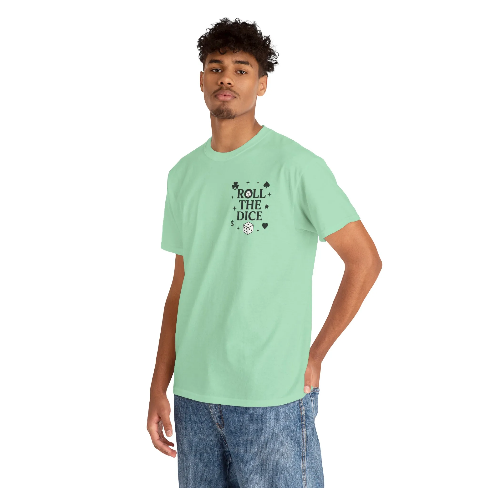 Front & Back Print unisex T-Shirt, Roll the Dice Tee for Men, Vintage Gambling Shirt, Casino Gift, Poker Gift, Card Games Gift, Queen of Luck - Image 38