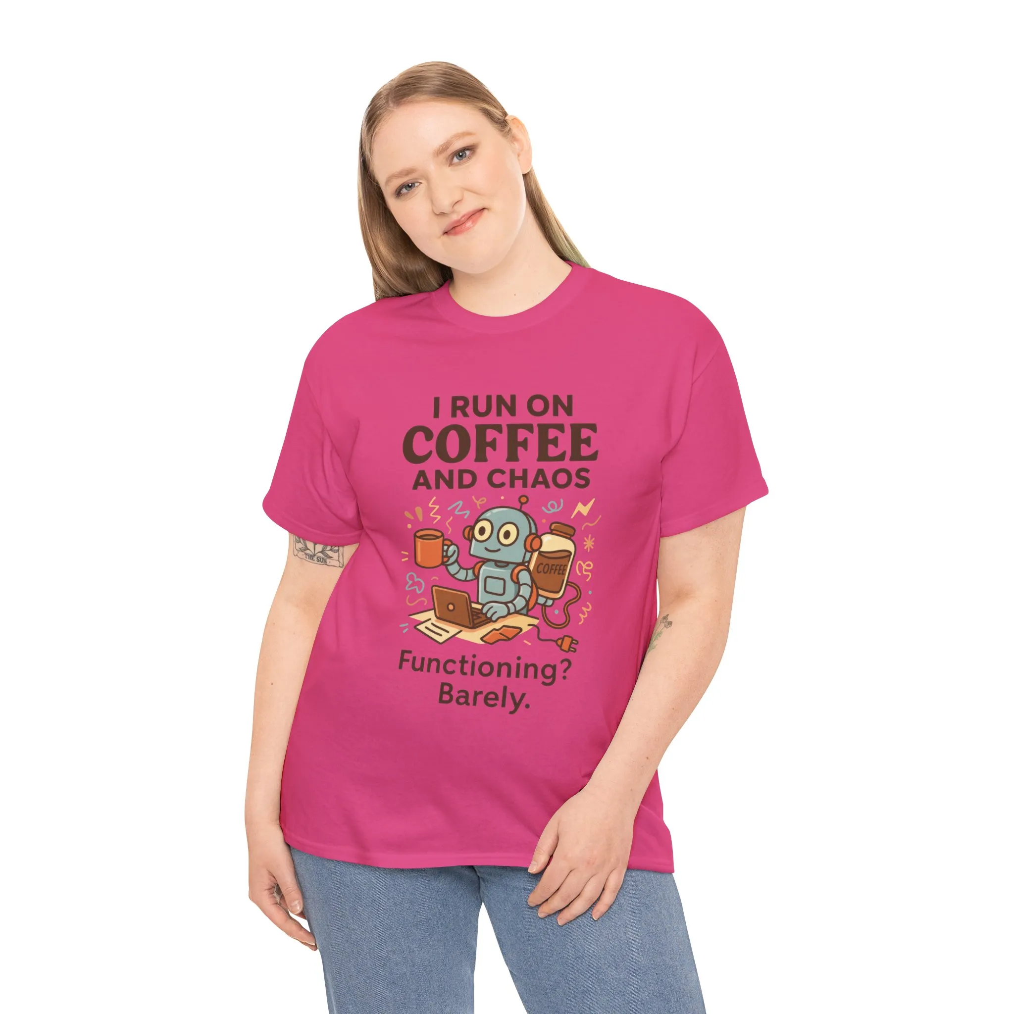 I Run on Coffee and Chaos Unisex Heavy Cotton Tee, Funny Coffee Lover Shirt, Gift for Him/Her, Work from Home Humor Tee, Relaxed Fit [...] - Image 30
