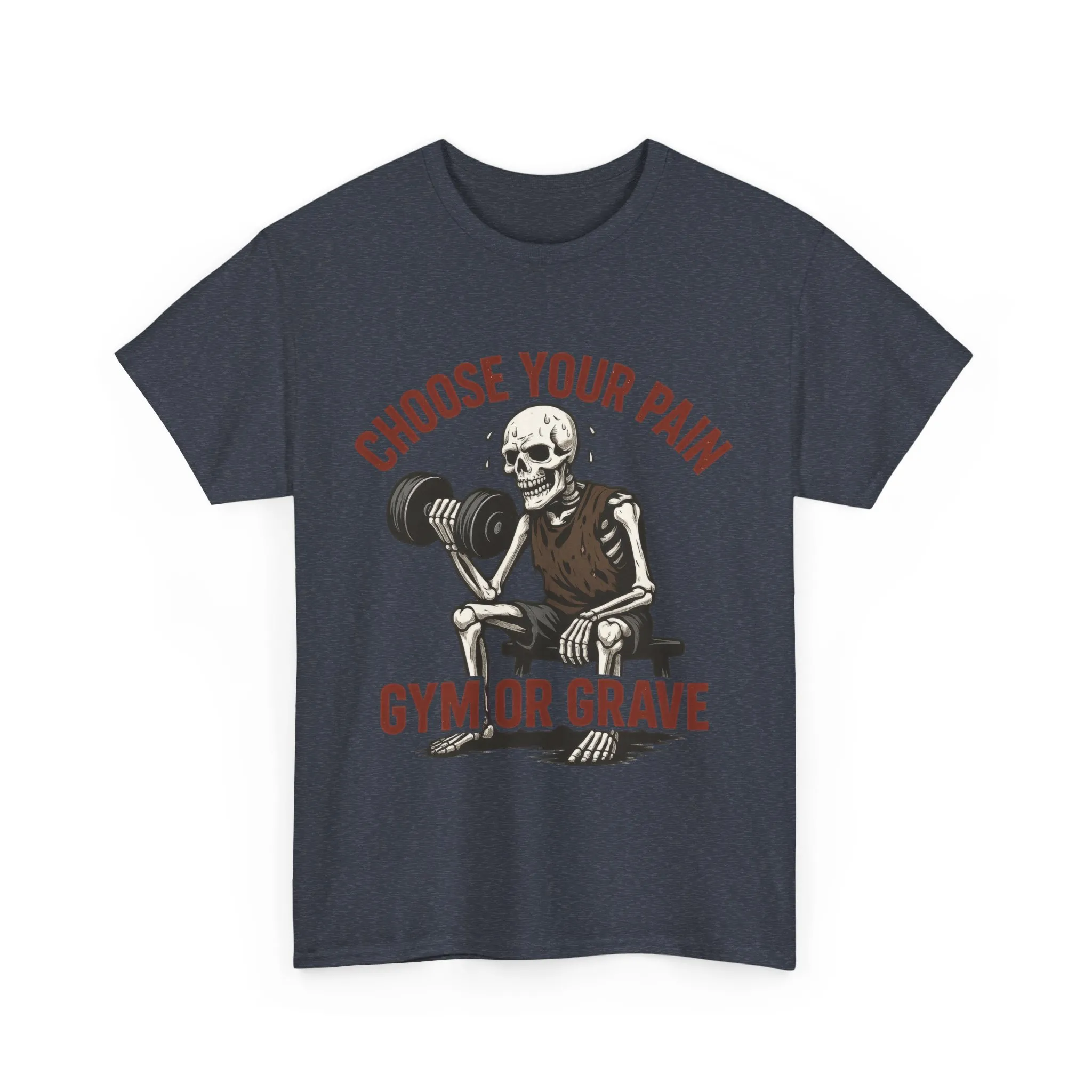Choose Your Pain Gym Shirt, Gym or Grave Mens Tee, Funny Skeleton Workout Tee, Dark Gym Humor Gift, Halloween Gym Shirt, Motivational Tees - Image 31