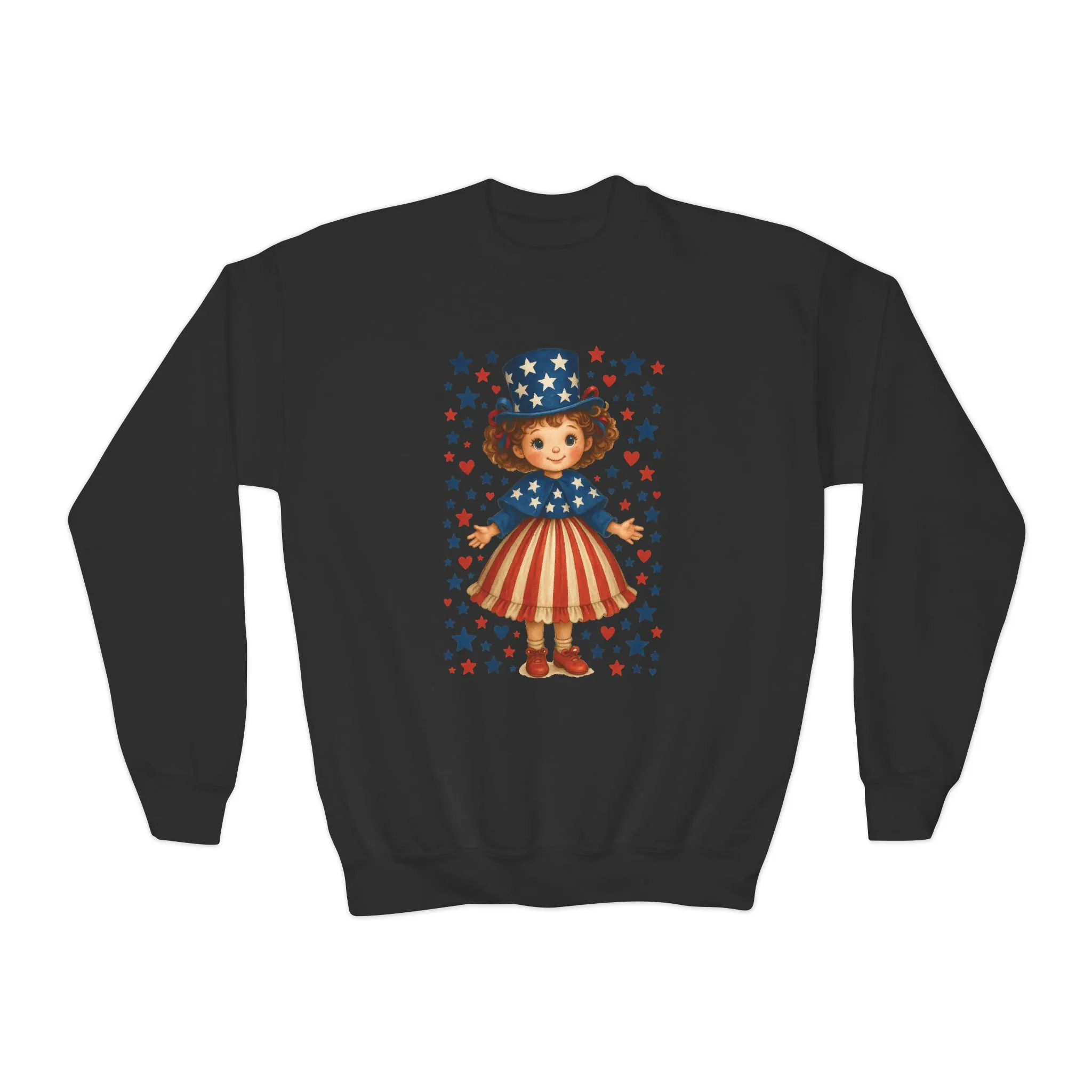 Youth Patriotic Crewneck Sweatshirt, Kids American Flag Sweatshirt, 4th of July, Independence Day Gift, Stars and Stripes - Image 11