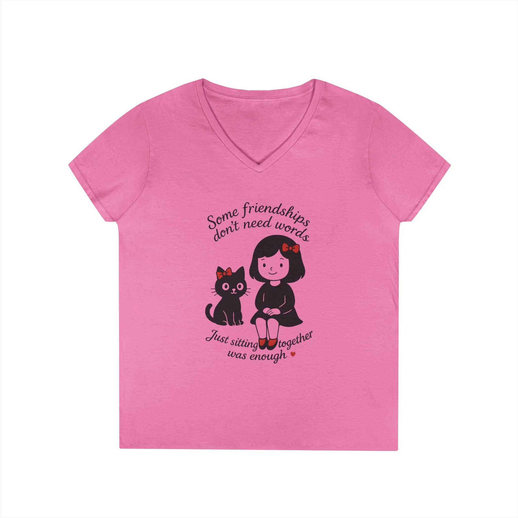 Cat Lover Girls' V-Neck T-Shirt, Gift for Birthday, Cat Lover T-Shirt, Cat Mom Gift - Image 13