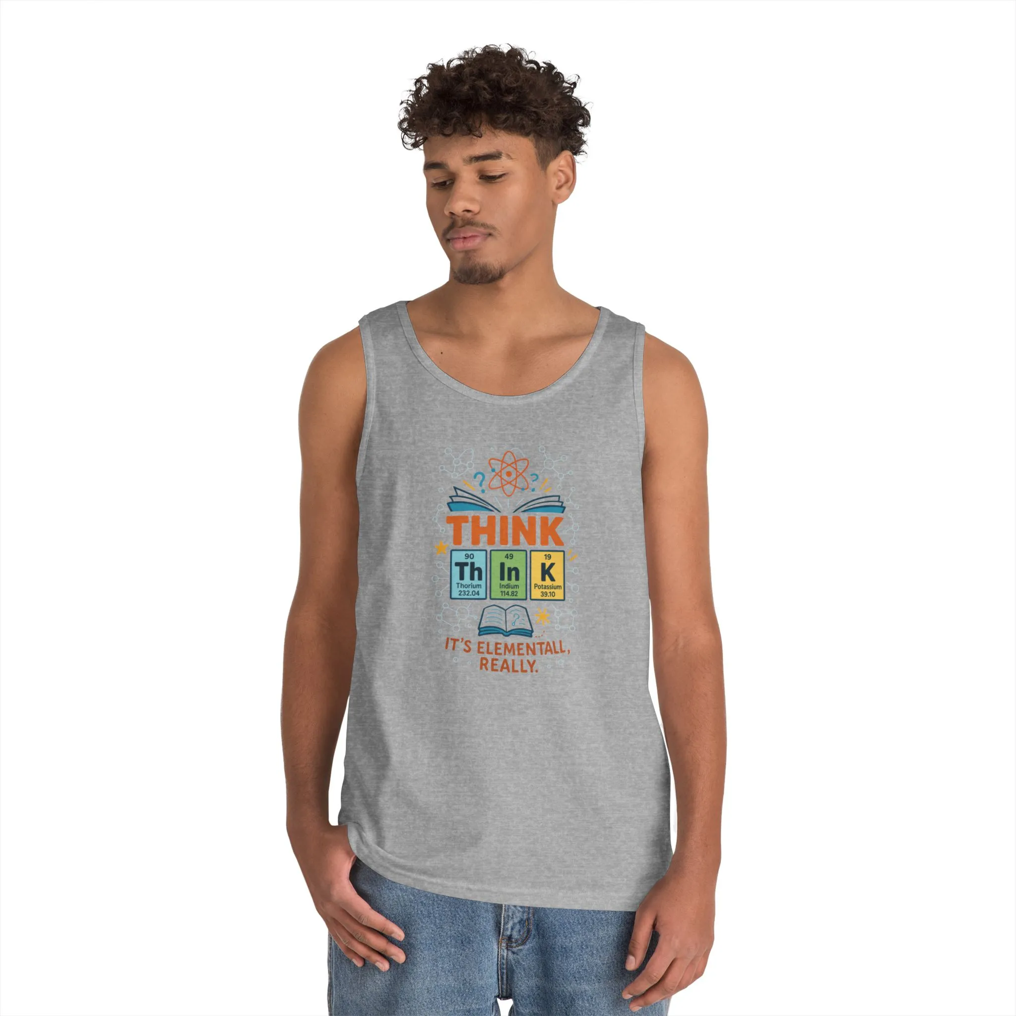 Think Tank Top for Men, Nerdy Chemistry Shirt, Periodic Table Funny Science Tank, Geeky STEM Gift for Him, Science Lovers Gift - Image 9