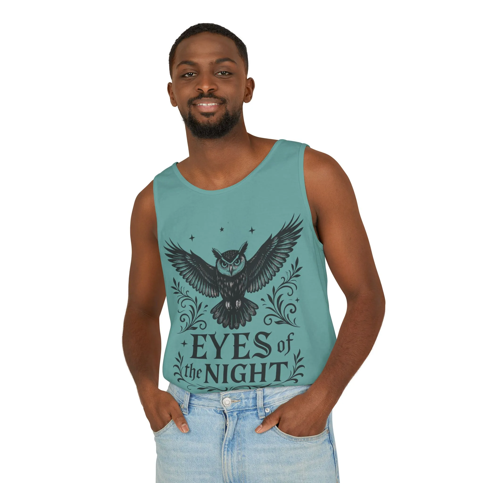 Eyes of the Night Owl Tank Top, Mens Summer Wear, Boho Aesthetic, Festival Outfit, Nature Lover Gift, Halloween Apparel - Image 24