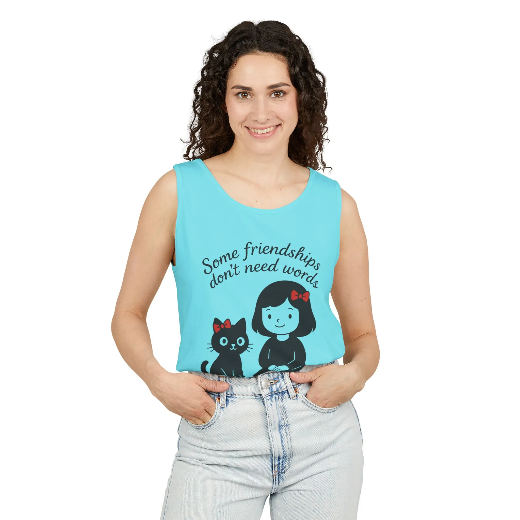 Friendship Tank Top, Cute Cat Lovers Gift, Womens Summer Apparel, Perfect for Casual Outings, Friendship Day, Cat Mom Tees - Image 35
