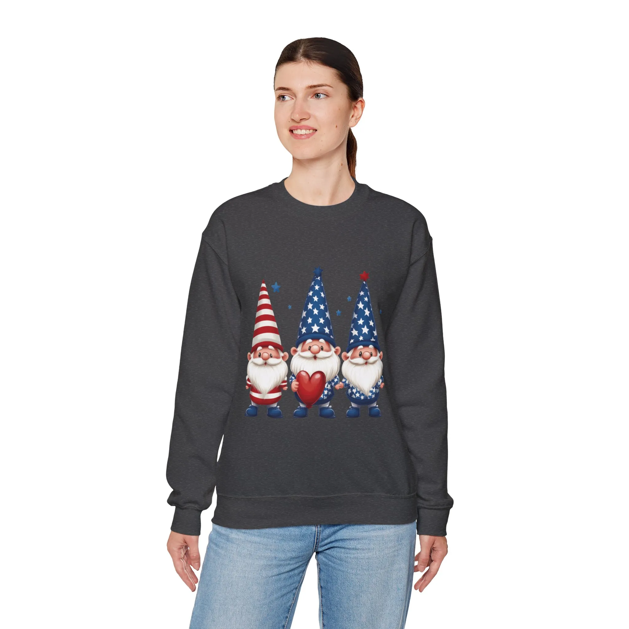 Patriotic Gnome Sweatshirt, Cozy Casual Wear for Independence Day, Gift for Gnome Lovers, 4th of July Apparel, All-Year Comfort - Image 18