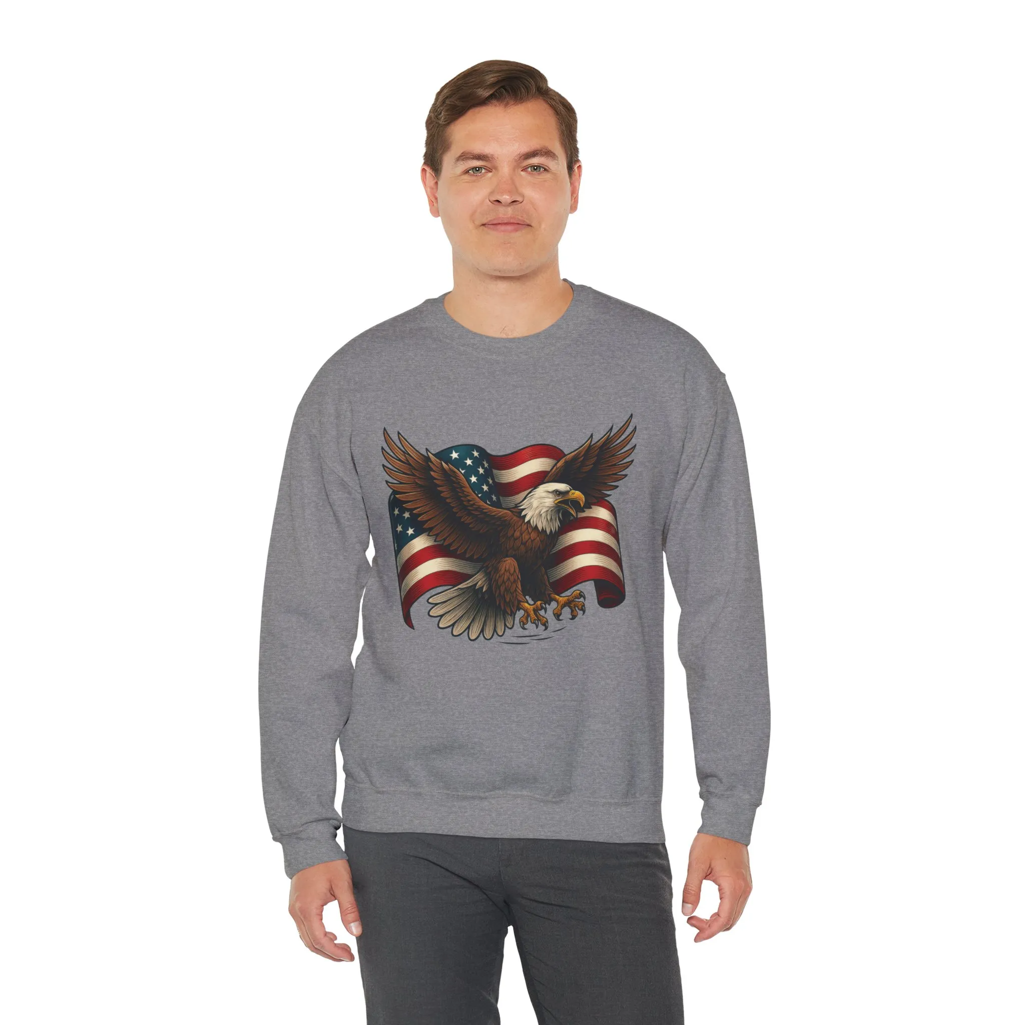 Patriotic Eagle Sweatshirt - Unisex Crewneck, USA Flag Apparel, Memorial Day, Veteran's Day, Independence Day, Gift for Patriots - Image 12