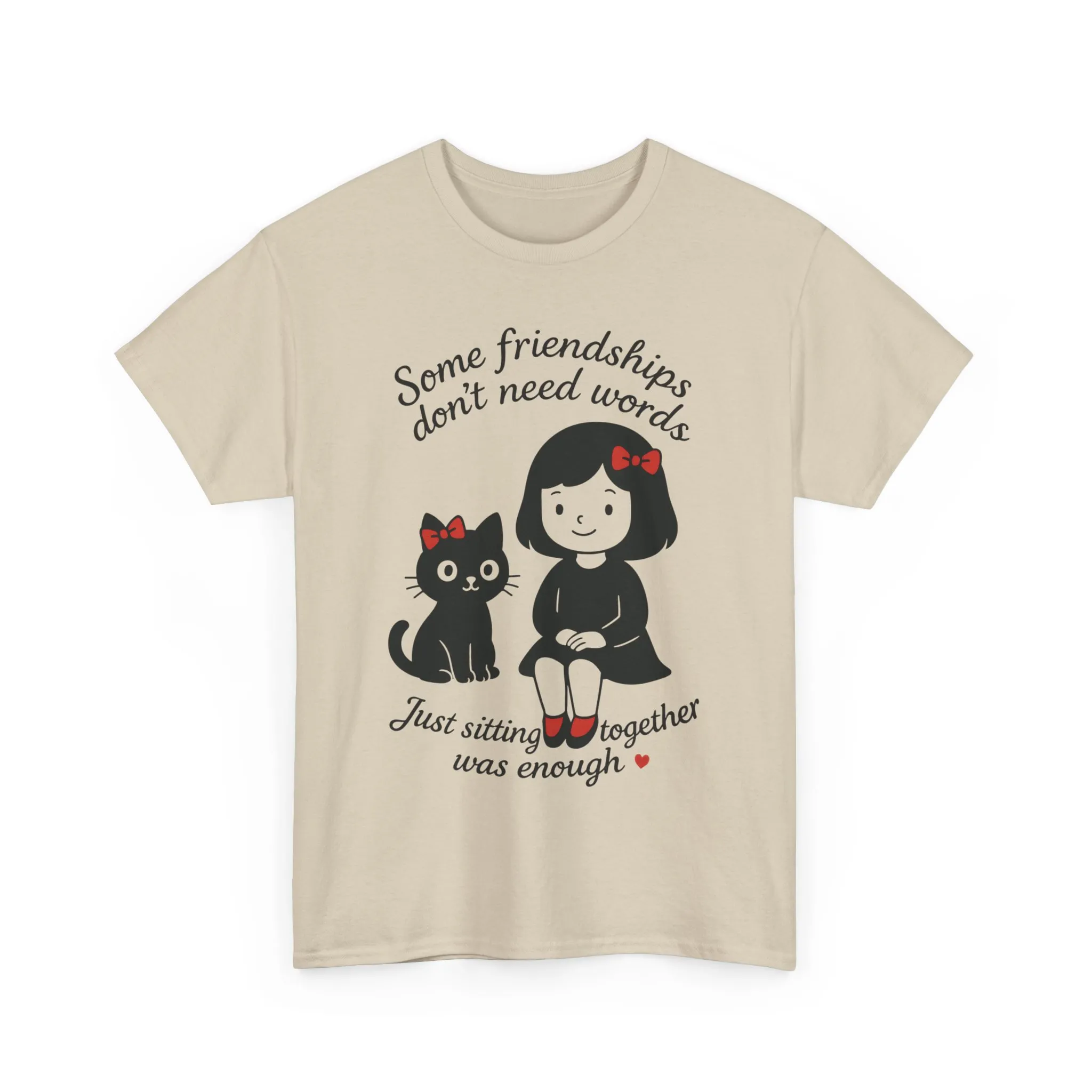 Cute Cat & Girl Graphic Tee, Playful Gift for Cat Lovers, Cat and Girl Design, Gift for Cat Owners, Women's Cotton T-Shirt - Image 10