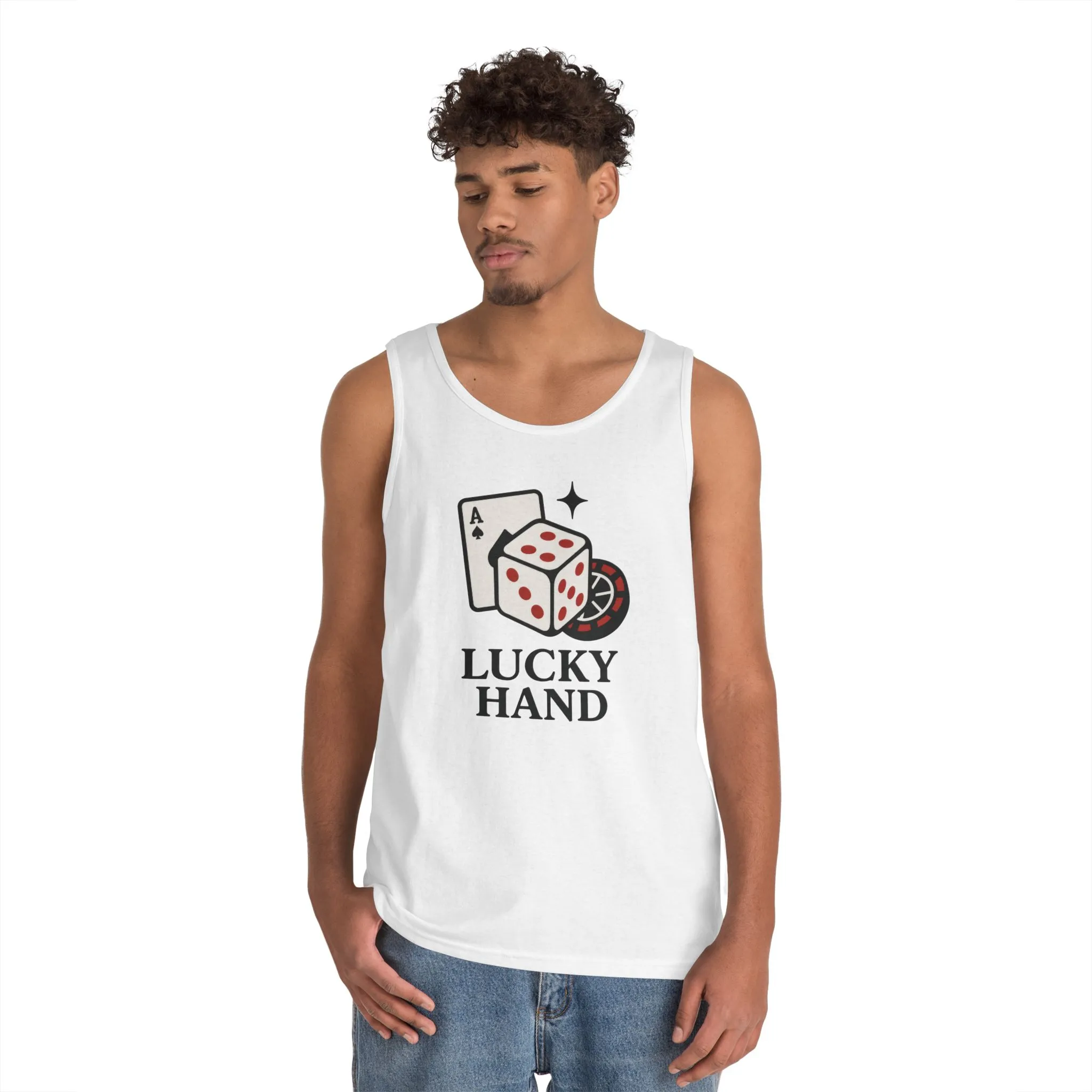 Lucky Hand Unisex Tnak Top, Gambling Tee, Casino Wear, Good Luck Gift, Poker T-Shirt, Casual Vintage Style, Gym Clothing - Image 6