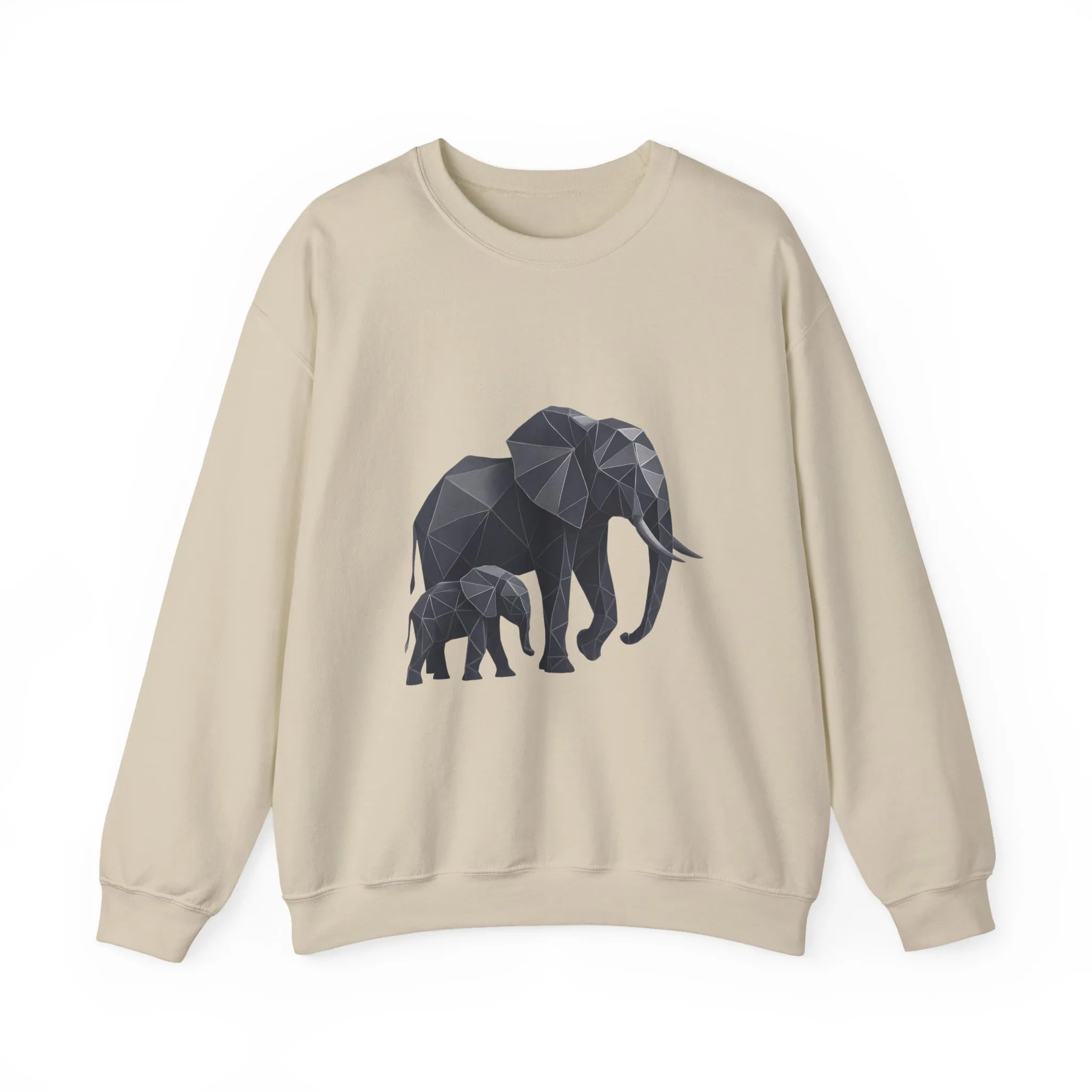 Geometric Elephant Sweatshirt, Cozy Unisex Crewneck, Animal Lover Gift, Nature Inspired Apparel, Eco-Friendly Fashion, Gift for Her - Image 7